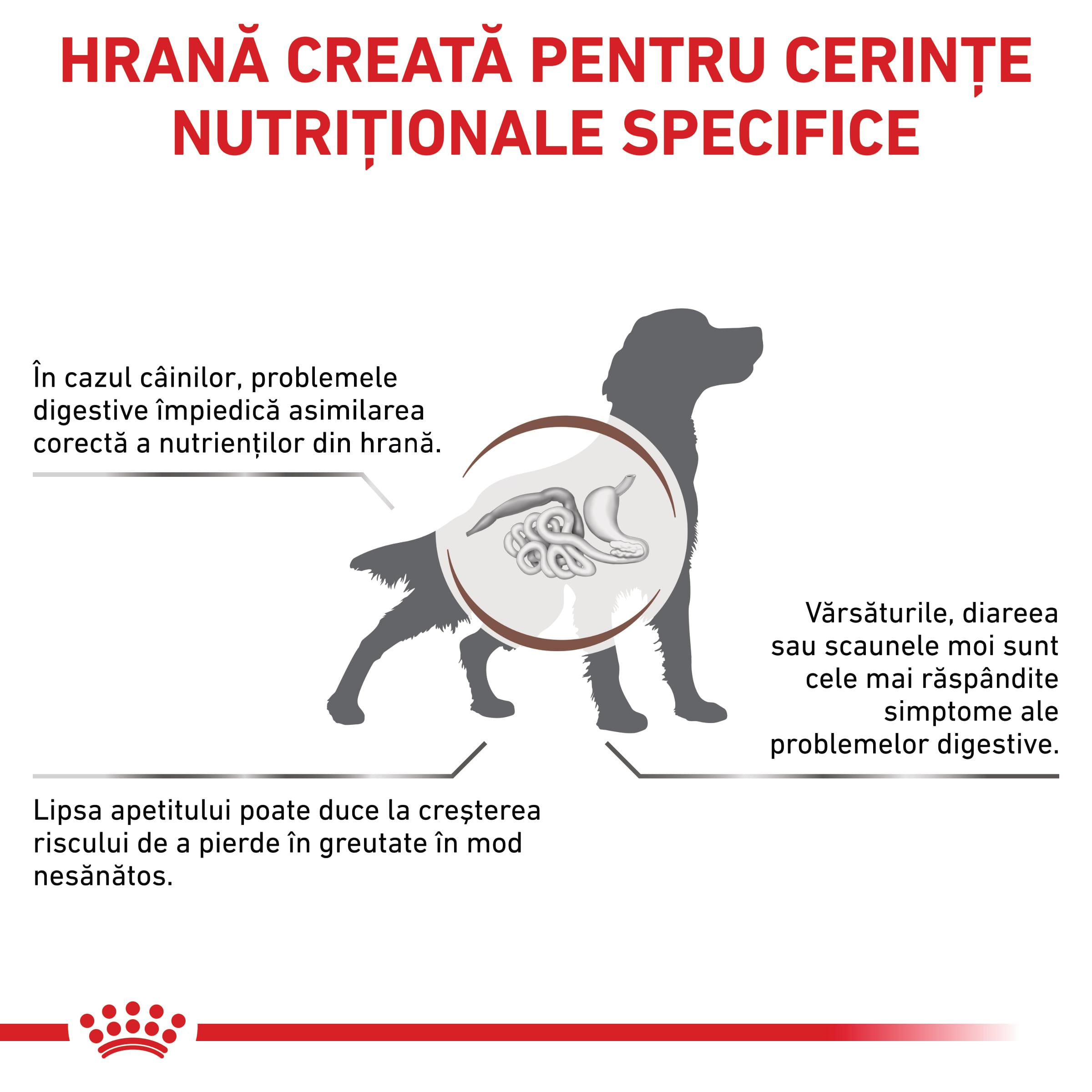 ROYAL CANIN VD Gastrointestinal, M-XL, dietă veterinară, hrană uscată câini, sistem digestiv, 7.5kg