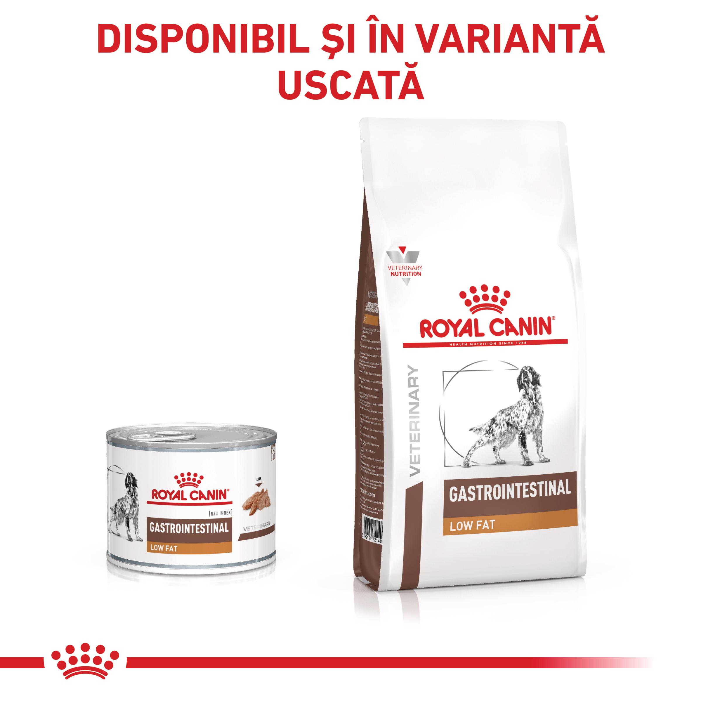 ROYAL CANIN VD Gastrointestinal Low Fat, XS-XL, dietă veterinară, conservă hrană umedă câini, sistem digestiv, (pate), 420g