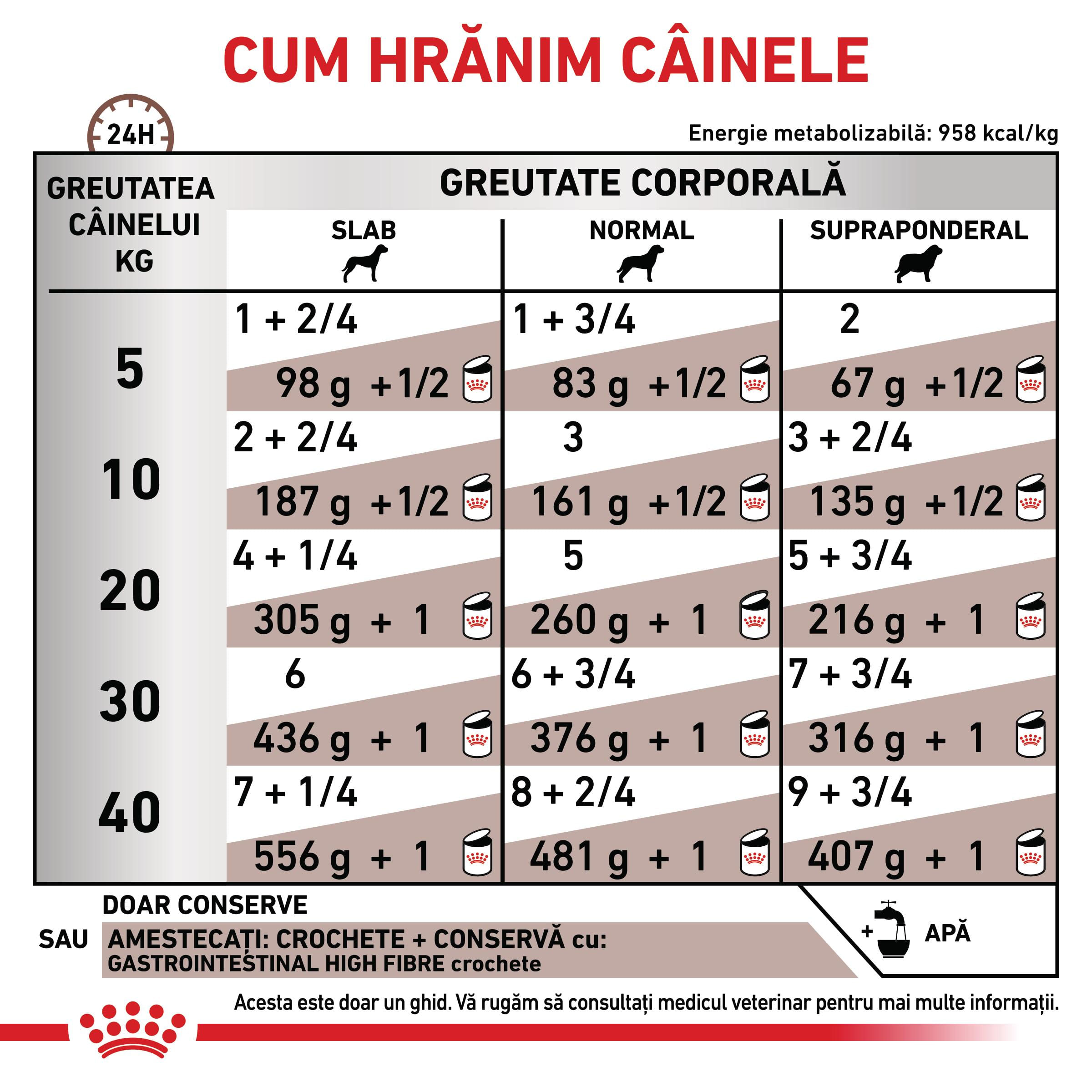 ROYAL CANIN VD Gastrointestinal High Fibre, XS-XL, dietă veterinară, conservă hrană umedă câini, sistem digestiv, (pate), 200g