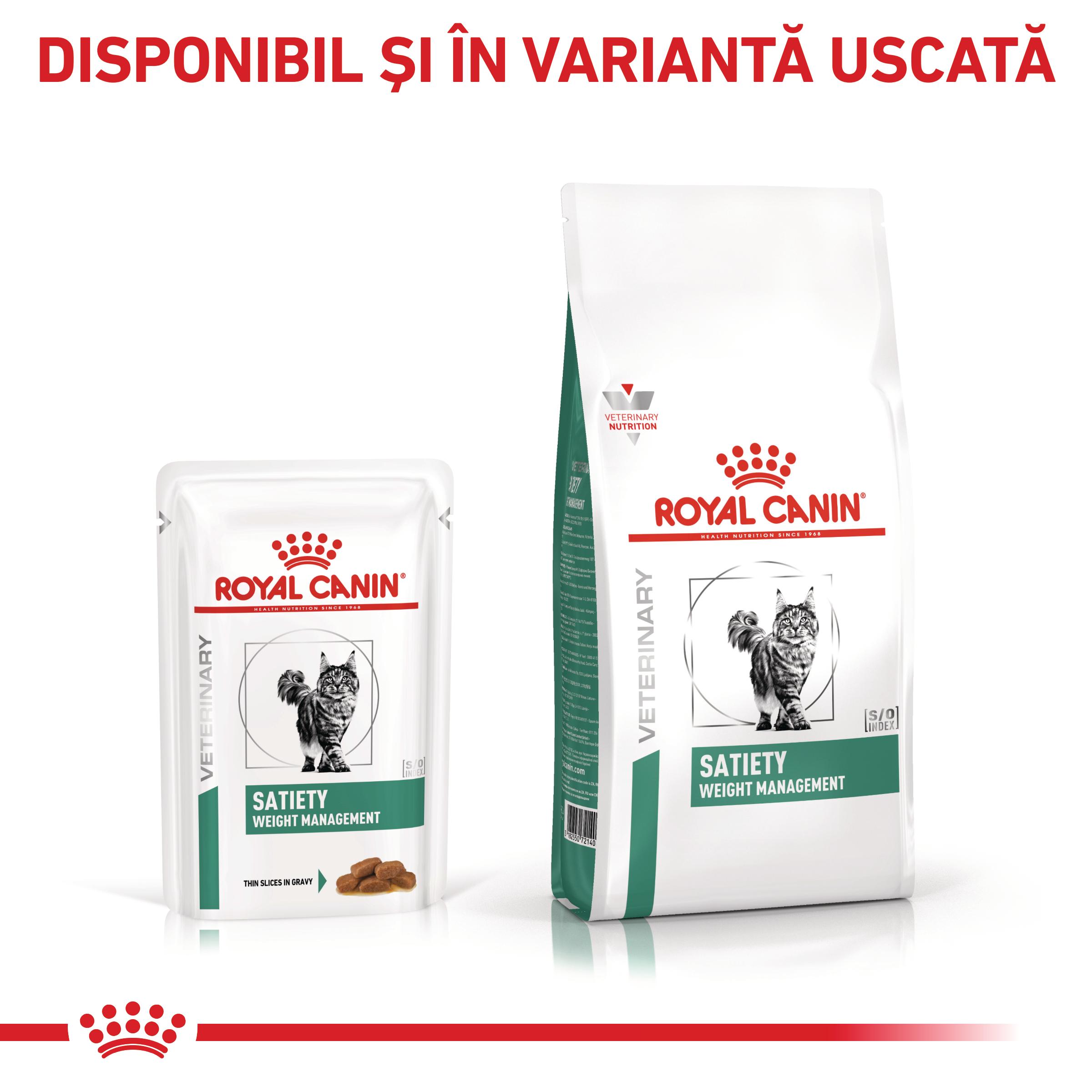 ROYAL CANIN VD Satiety Weight Management, dietă veterinară, plic hrană umedă pisici, obezitate, (în sos), bax, 85g x 12buc