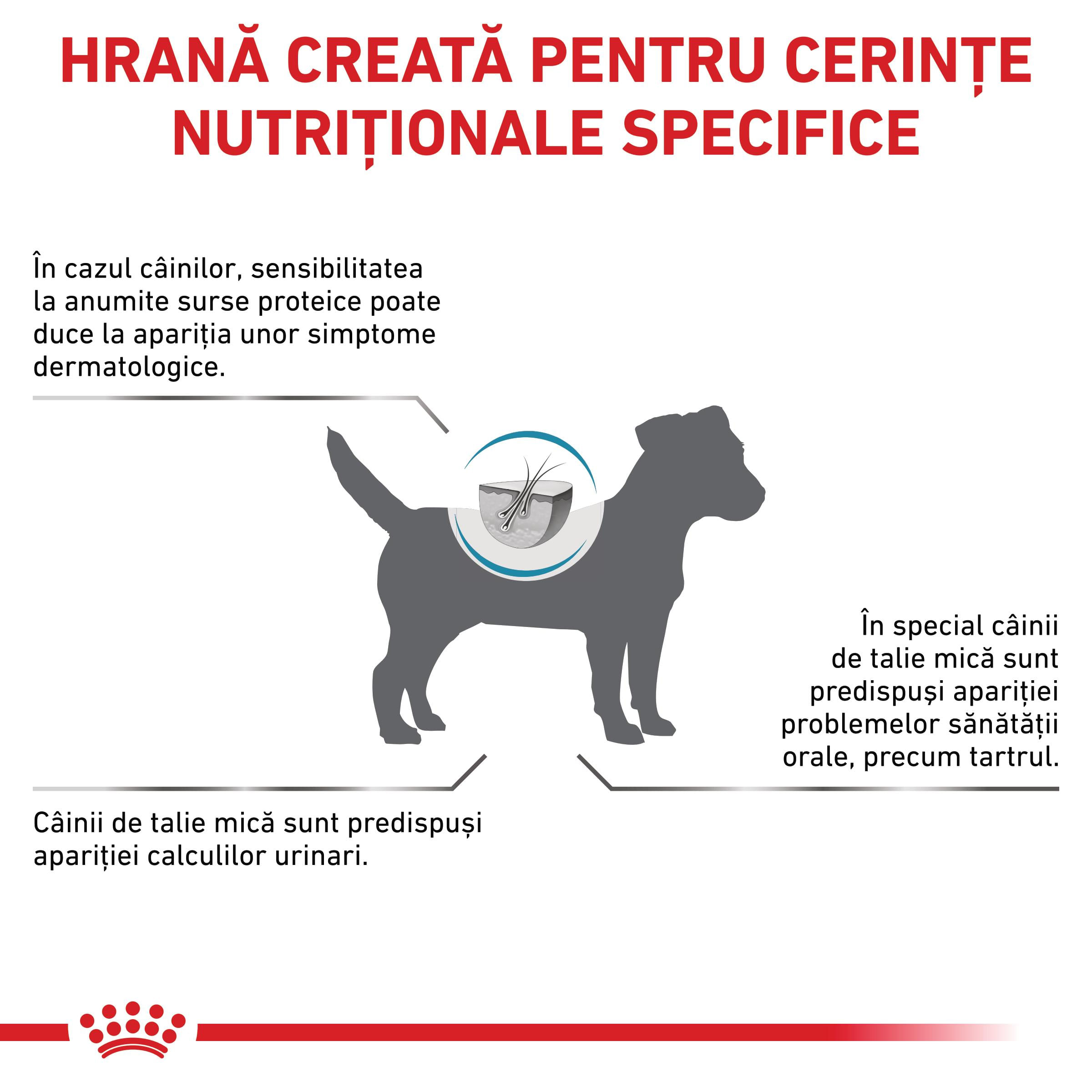 ROYAL CANIN VD Hypoallergenic Small Dog, XS-S, dietă veterinară, hrană uscată câini, alergii alimentare, 3.5kg
