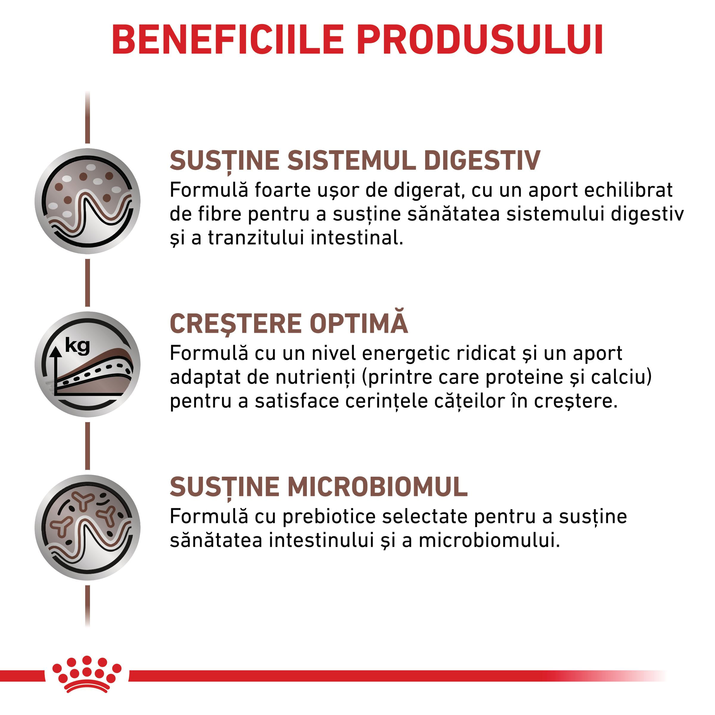 ROYAL CANIN VD Gastrointestinal Puppy, XS-XL, dietă veterinară, hrană uscată câini junior, sistem digestiv, 2.5kg