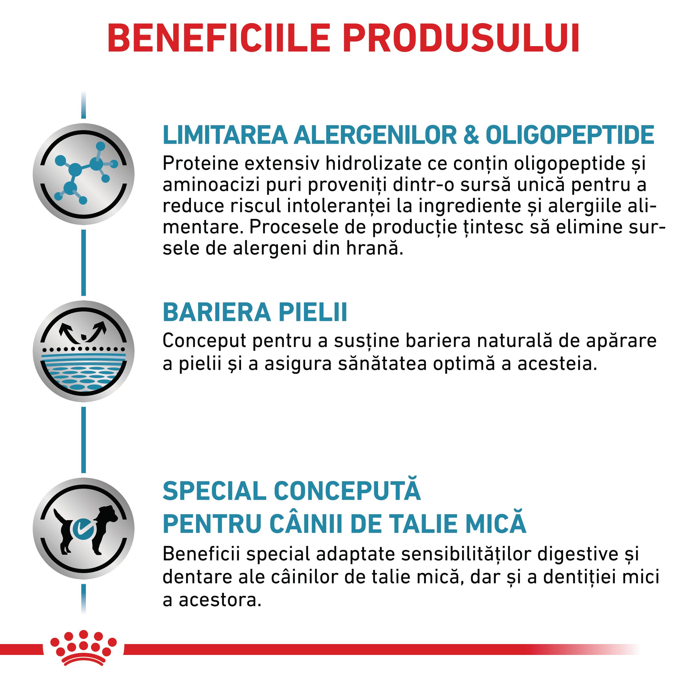 ROYAL CANIN VD Anallergenic Small Dog, XS-S, dietă veterinară, hrană uscată câini, alergii alimentare, 3kg