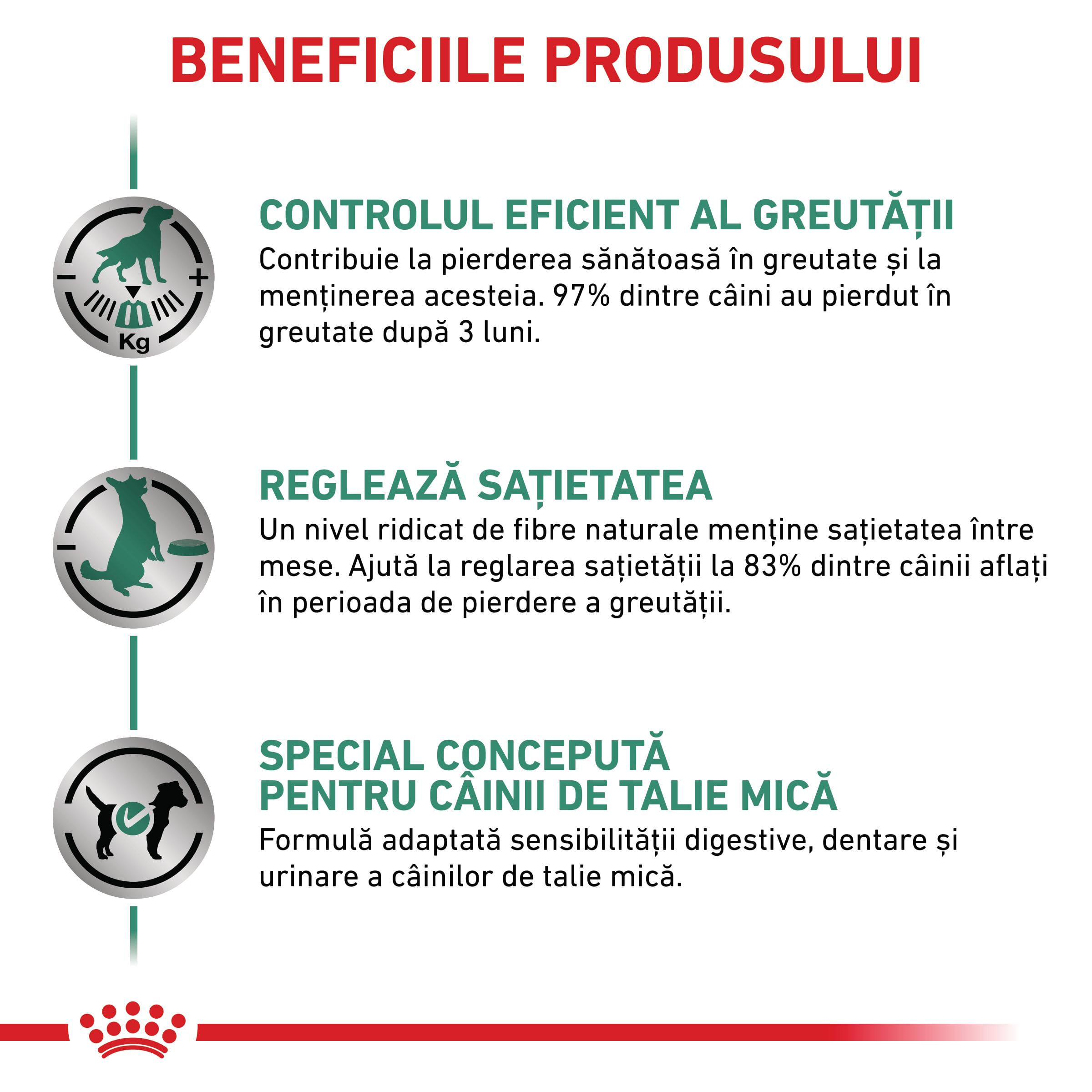 ROYAL CANIN VD Satiety Small Dog, XS-S, dietă veterinară, hrană uscată câini, obezitate, 1.5kg