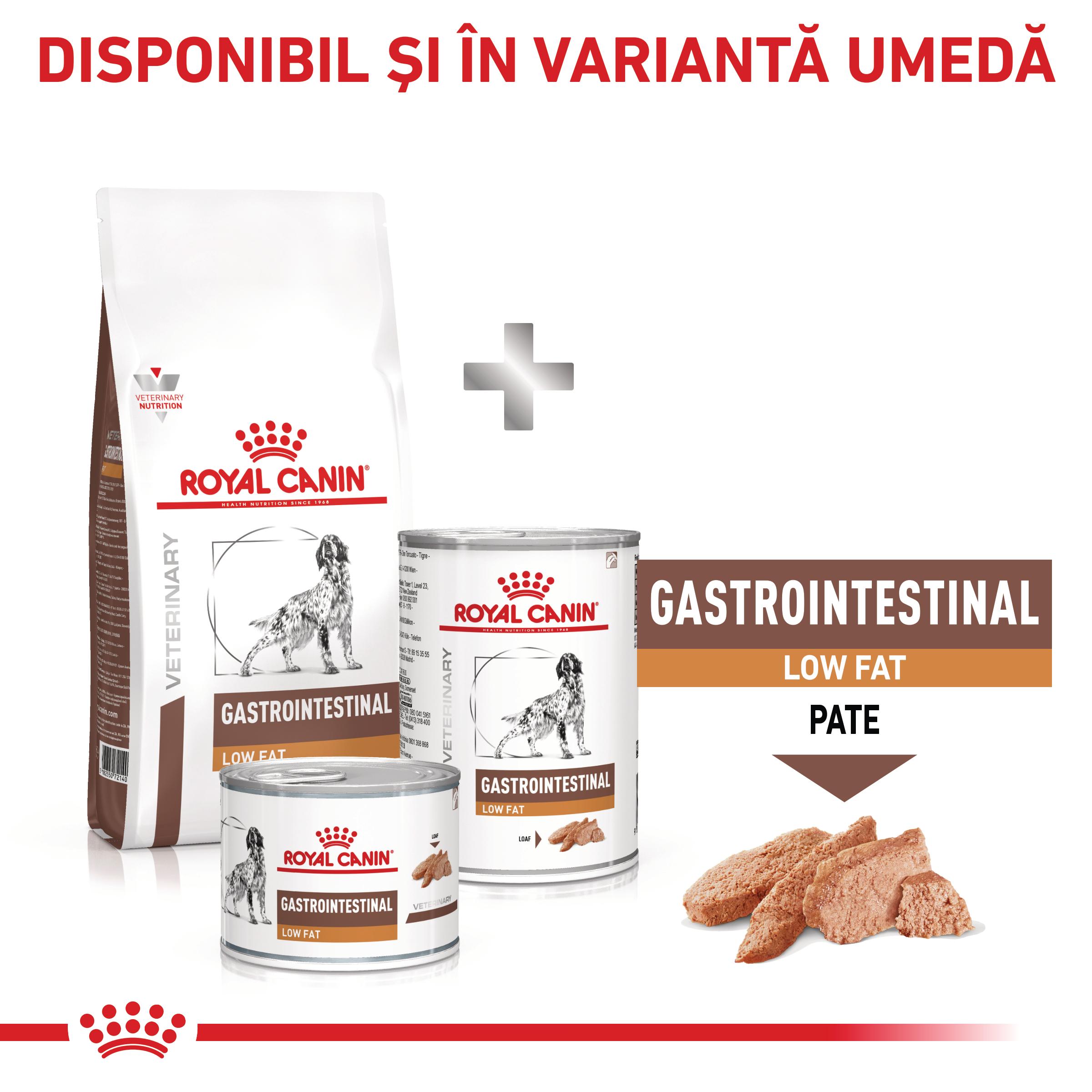 ROYAL CANIN VD Gastrointestinal Low Fat, XS-XL, dietă veterinară, hrană uscată câini, sistem digestiv, 12kg