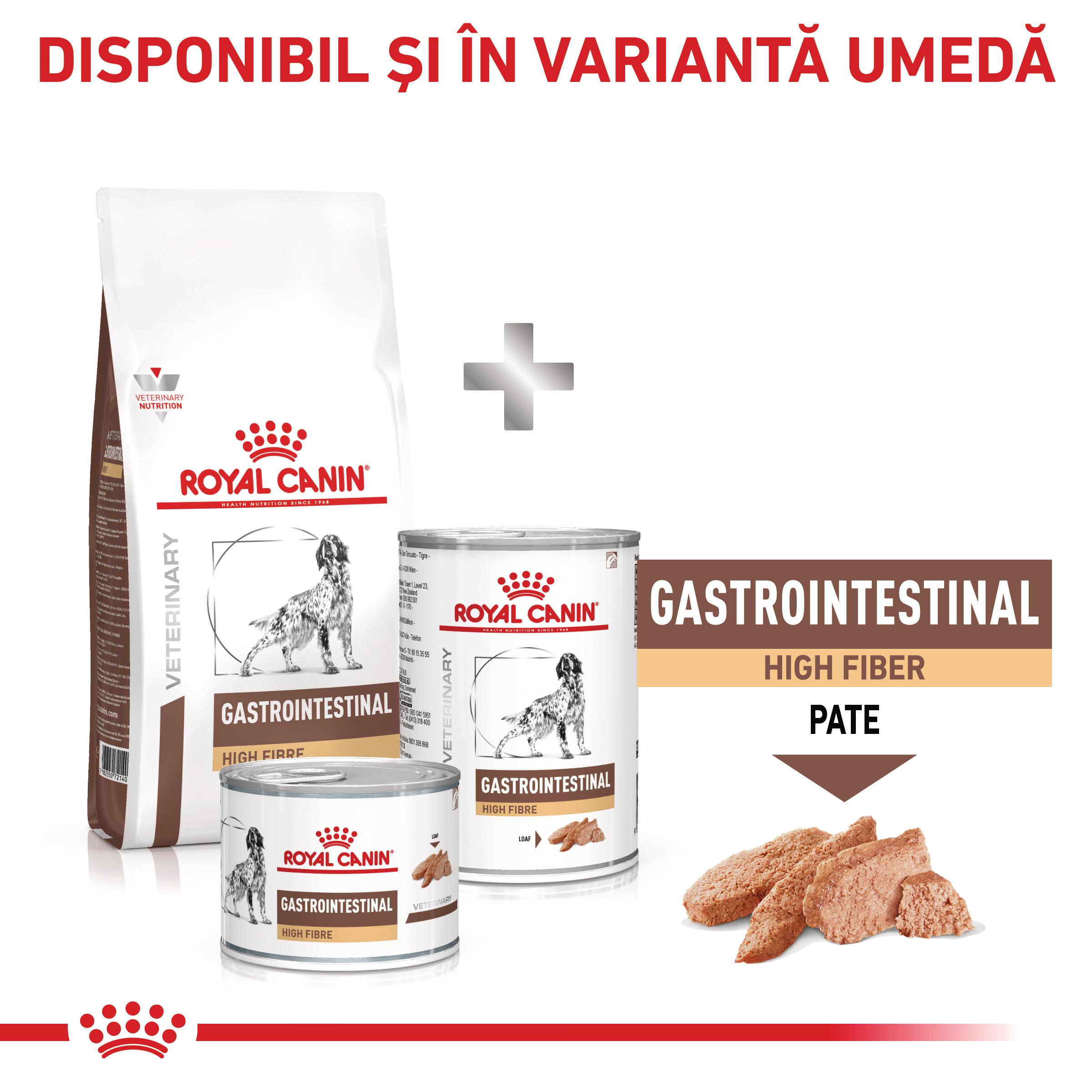 ROYAL CANIN VD Gastrointestinal High Fibre, XS-XL, dietă veterinară, hrană uscată câini, sistem digestiv, 2kg