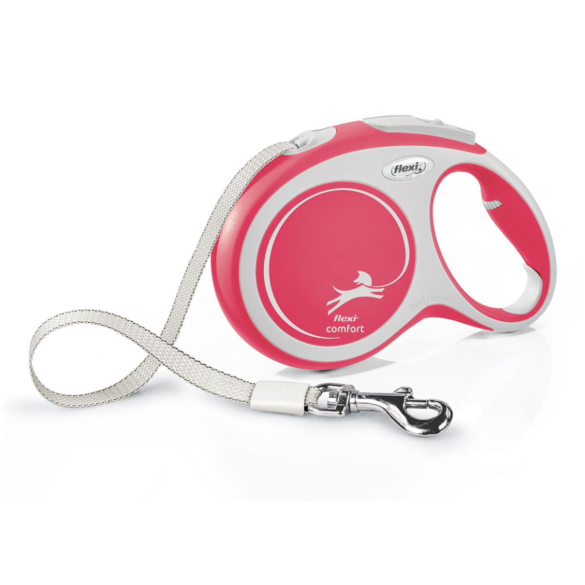 FLEXI Comfort, lesă bandă retractabilă câini, nylon, roșu, L(50kg, 8m) - 1 | YEO