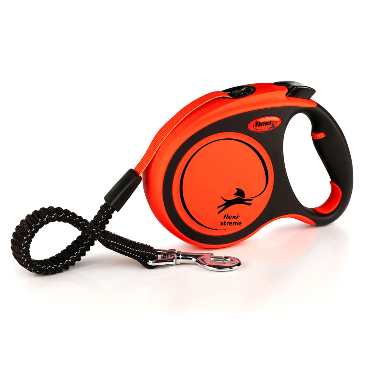 FLEXI Xtreme, lesă bandă retractabilă câini, nylon, portocaliu, L(65kg, 5m) - 1 | YEO