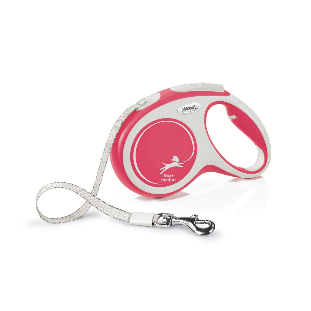 FLEXI Comfort, lesă bandă retractabilă câini, nylon, roșu, M(25kg, 5m) - 1 | YEO