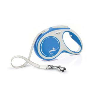 FLEXI Comfort, lesă bandă retractabilă câini, nylon, albastru, M(25kg, 5m)