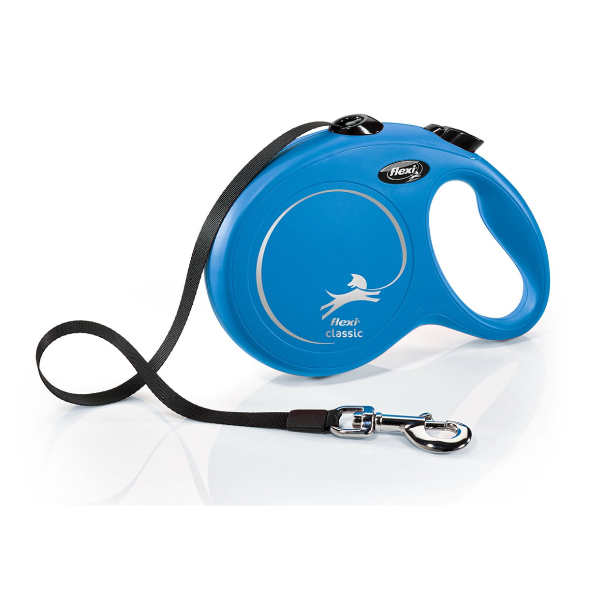 FLEXI Classic, lesă bandă retractabilă câini, nylon, albastru, L(50kg, 8m) - 1 | YEO