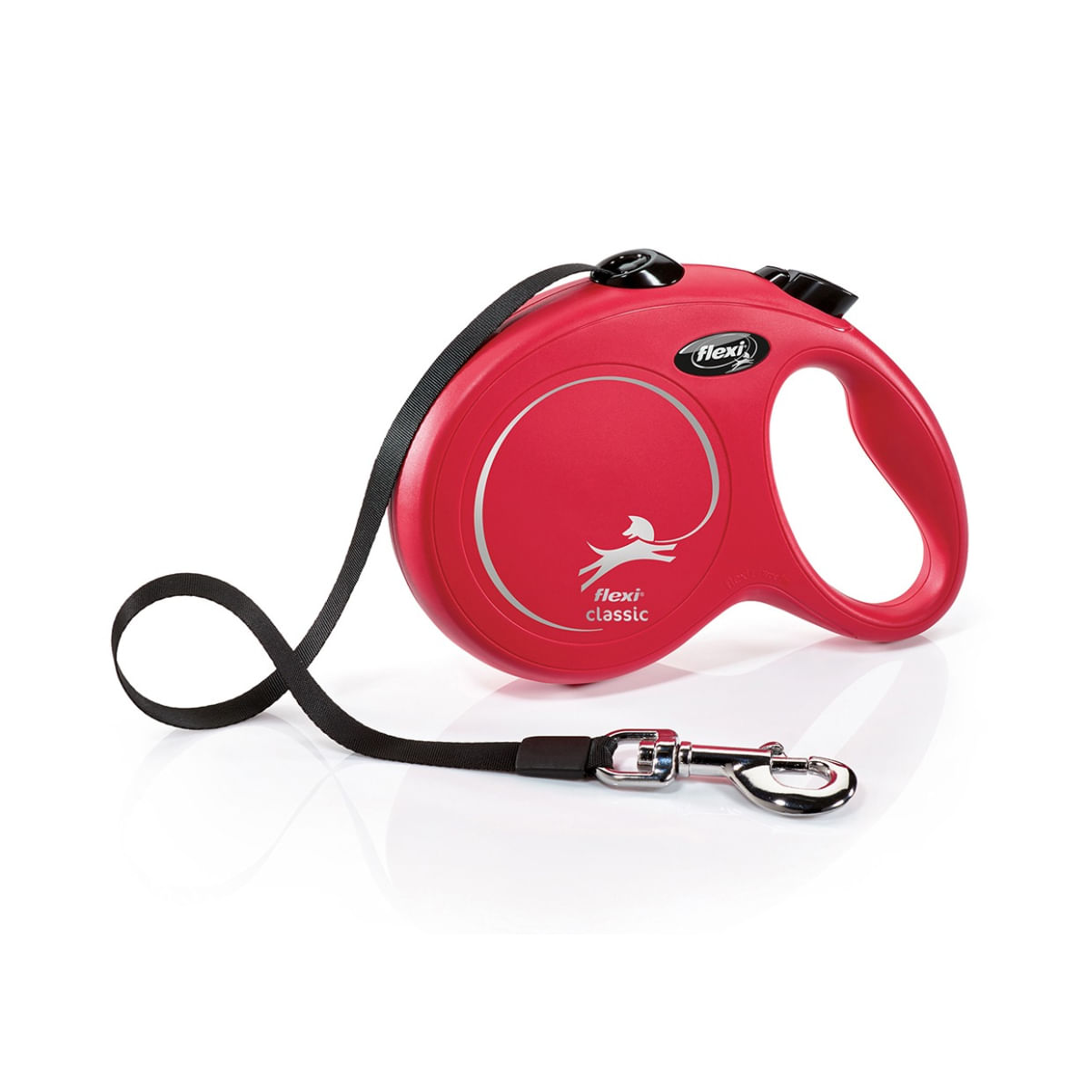 FLEXI Classic, lesă bandă retractabilă câini, nylon, roșu, L(50kg, 5m)