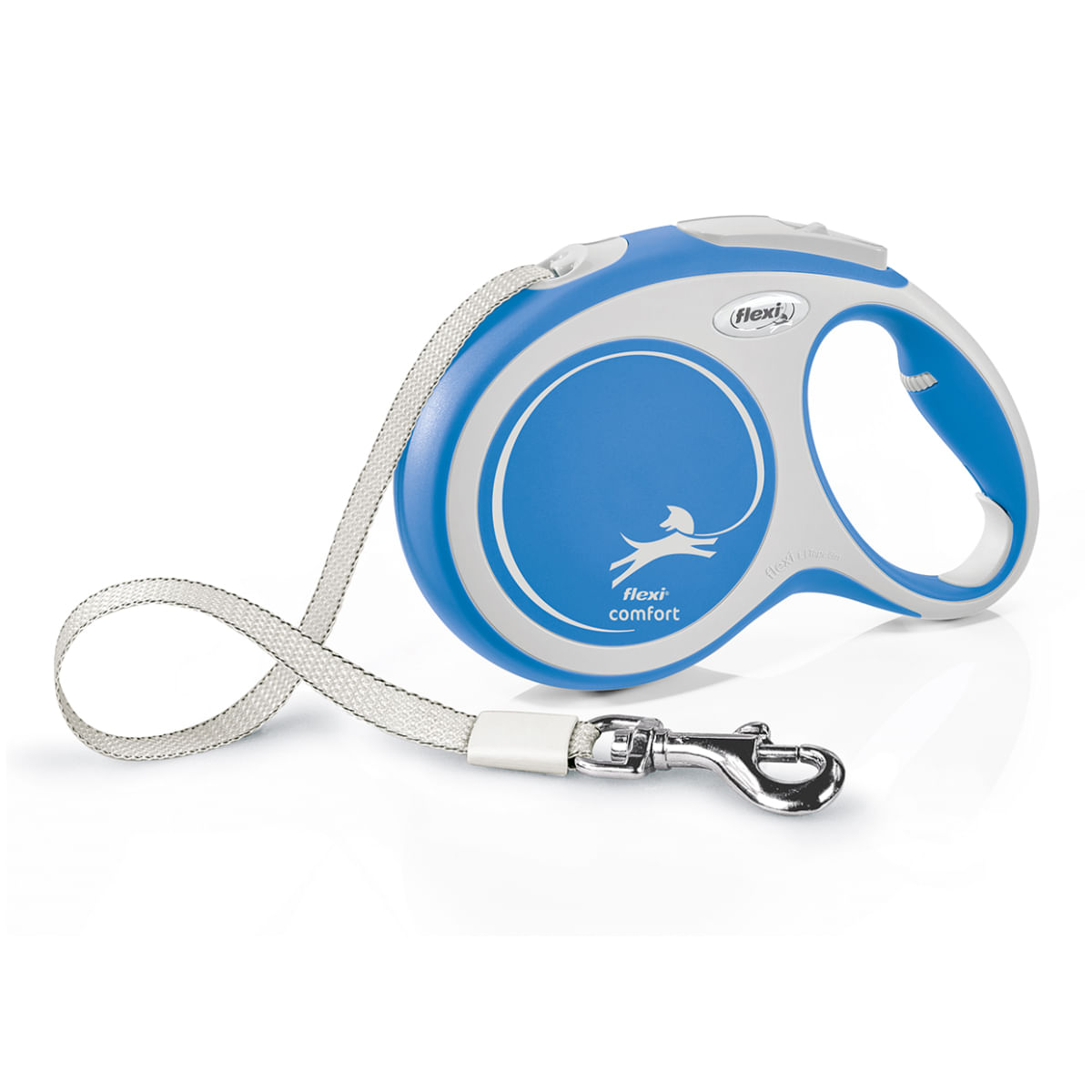 FLEXI Comfort, lesă bandă retractabilă câini, nylon, albastru, L(50kg, 8m) - 1 | YEO