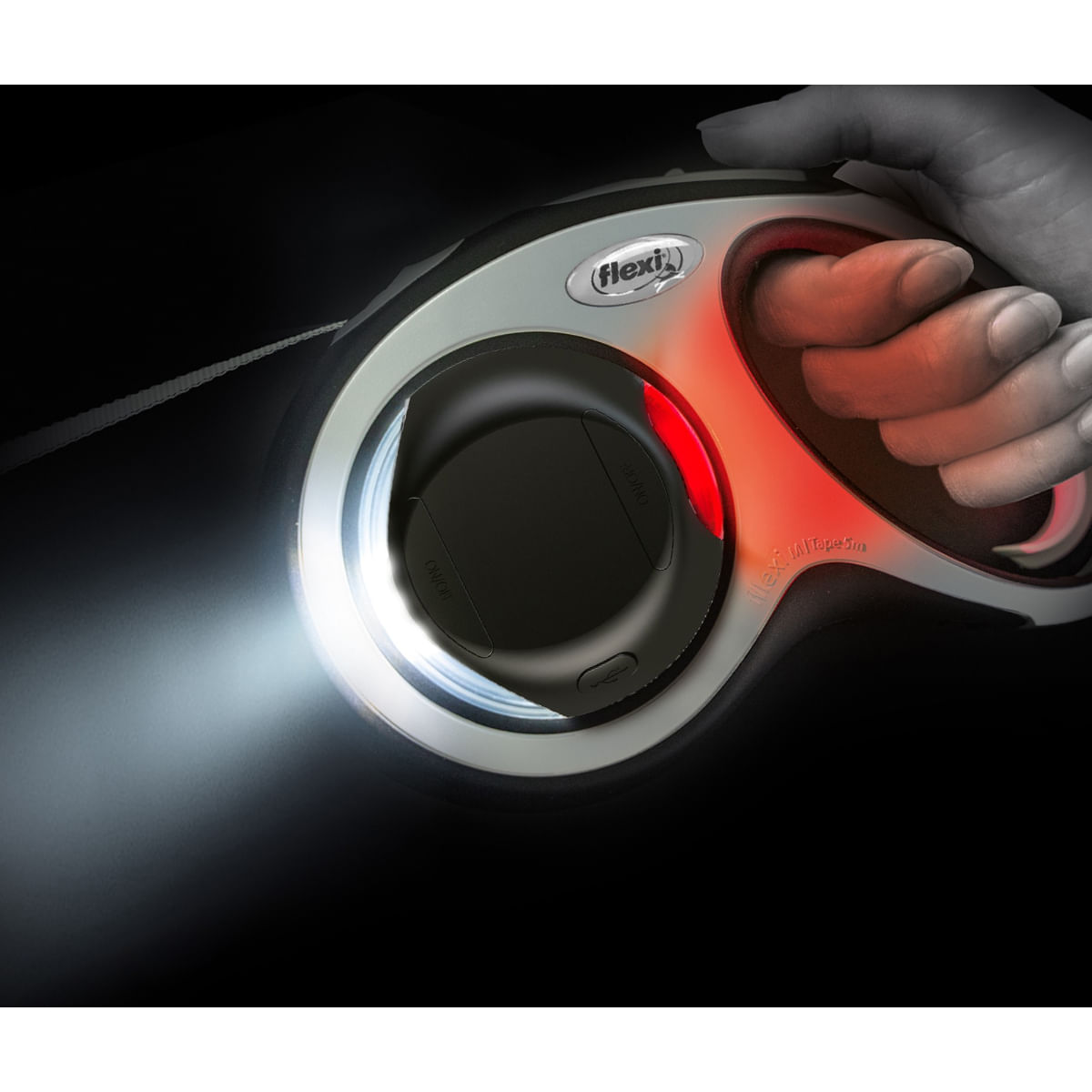 FLEXI LED Lighting System, accesoriu iluminat câini, plastic, negru, S-L