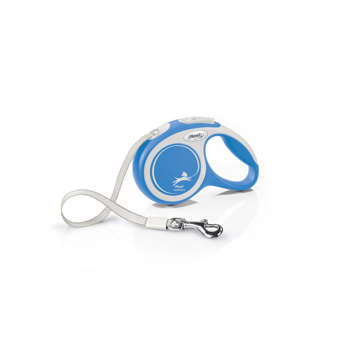 FLEXI Comfort, lesă bandă retractabilă câini, nylon, albastru, XS(12kg, 3m) - 1 | YEO
