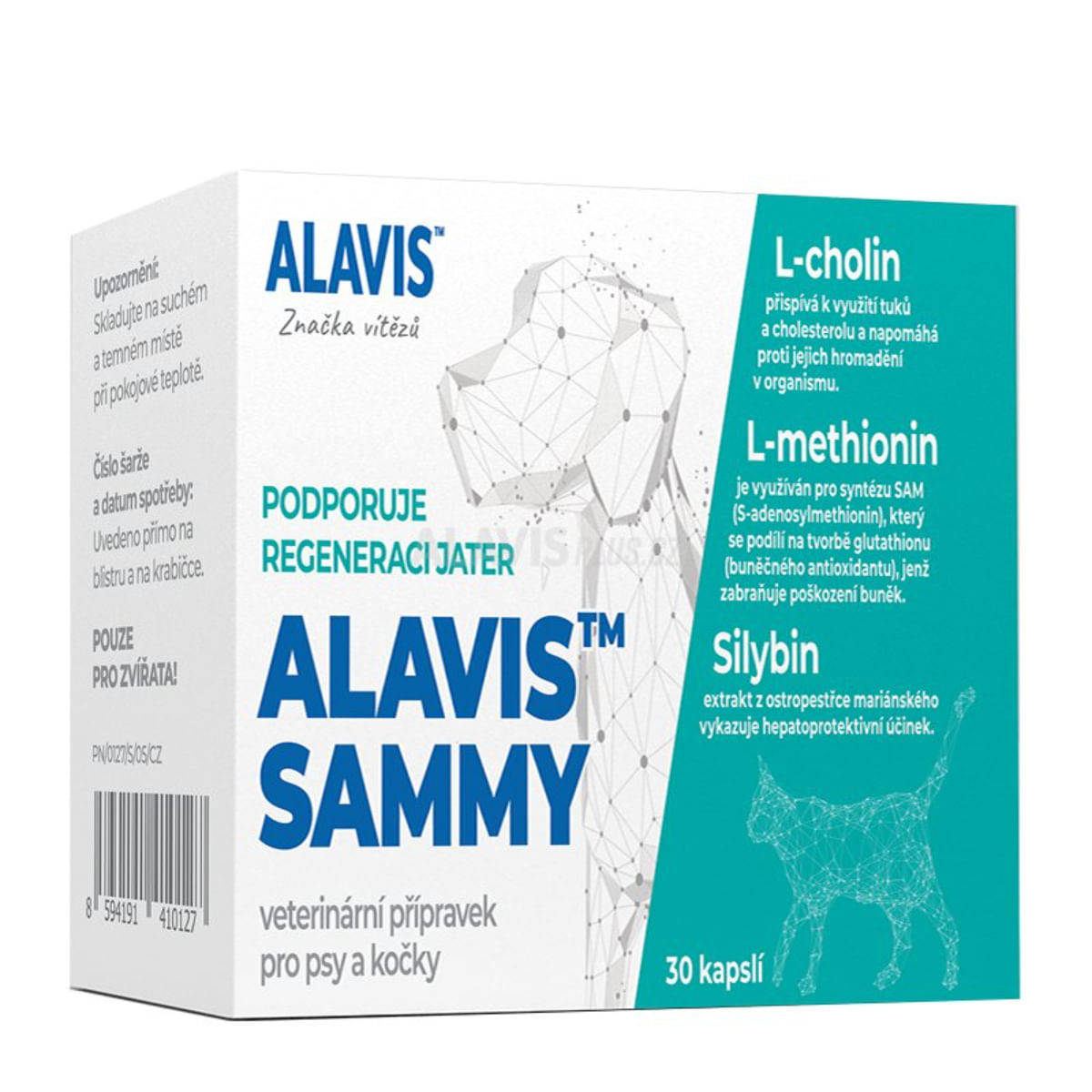 ALAVIS Sammy, supliment sistem hepatic câini, capsule ALAVIS Sammy, XS-XL, supliment sistem hepatic câini și pisici, flacon, 30 capsule