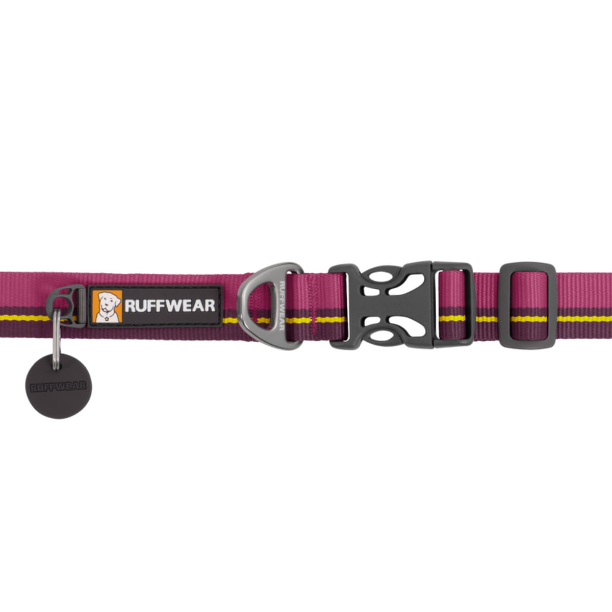 RUFFWEAR Flat Out, zgardă bandă câini, ajustabilă RUFFWEAR Flat Out Wildflower Horizon, zgardă bandă câini, ajustabilă, vișiniu și galben, L(51-66  x 2.5cm) - 2 | YEO