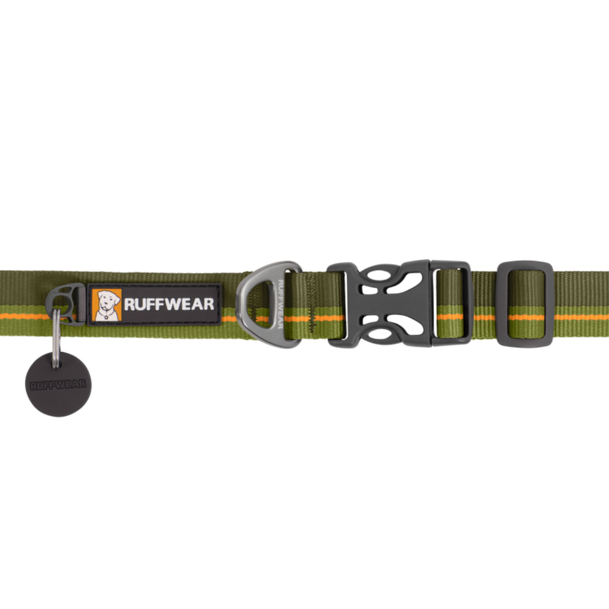 RUFFWEAR Flat Out, zgardă bandă câini, ajustabilă RUFFWEAR Flat Out Forest Horizon, zgardă bandă câini, ajustabilă, verde și portocaliu, S(28-36  x 2cm) - 2 | YEO