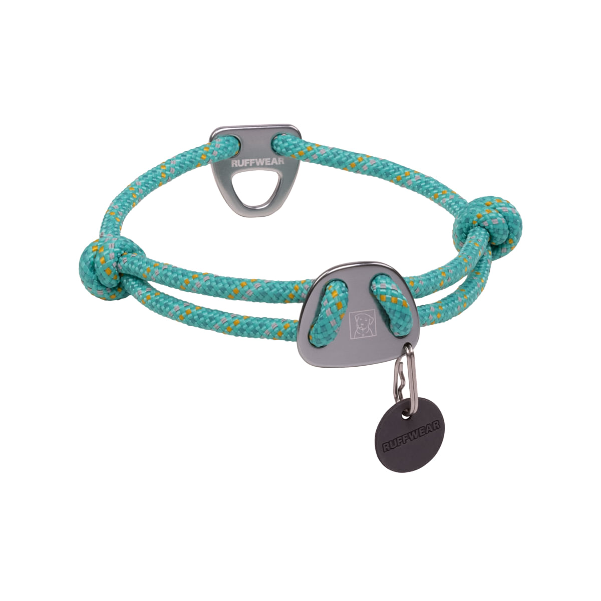 RUFFWEAR Knot a Collar, zgardă cordelină sport câini, ajustabilă, reflectorizantă RUFFWEAR Knot a Collar Aurora Teal, zgardă cordelină sport câini, ajustabilă, reflectorizantă, turcoaz, L(51-66  x 0.7cm)
