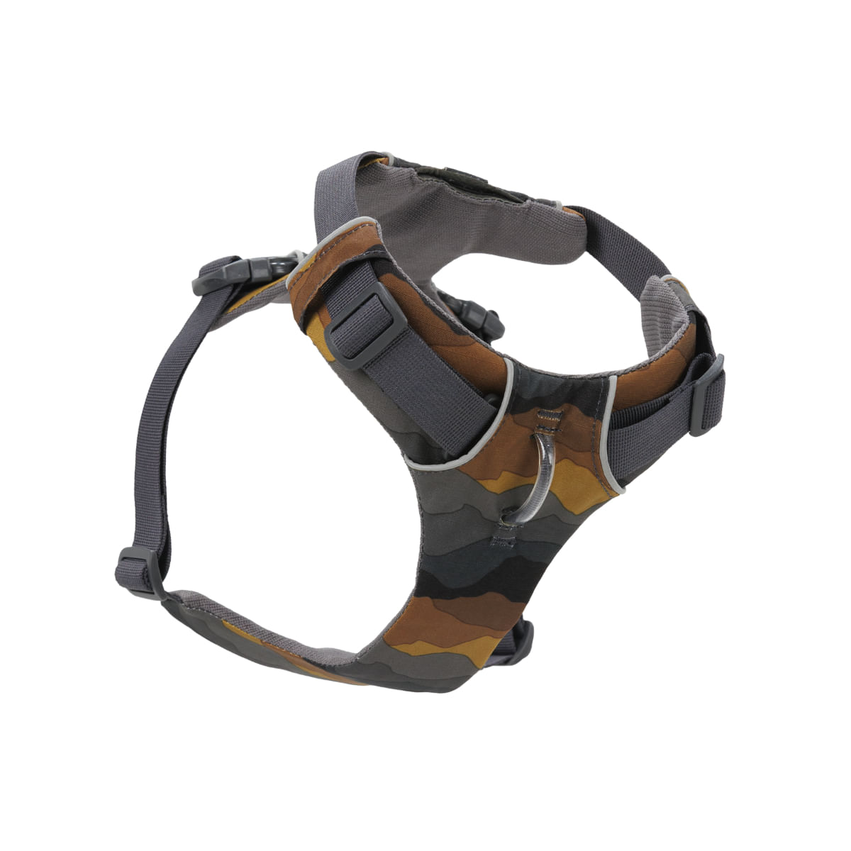 RUFFWEAR Front Rage, ham prindere dublă(piept&amp;spate) dresaj câini, ajustabil, reflectorizant RUFFWEAR Front Rage Moonlight Mountains, ham prindere dublă(piept&amp;spate) dresaj câini, ajustabil, reflectorizant, maro și gri, S(56-69cm)