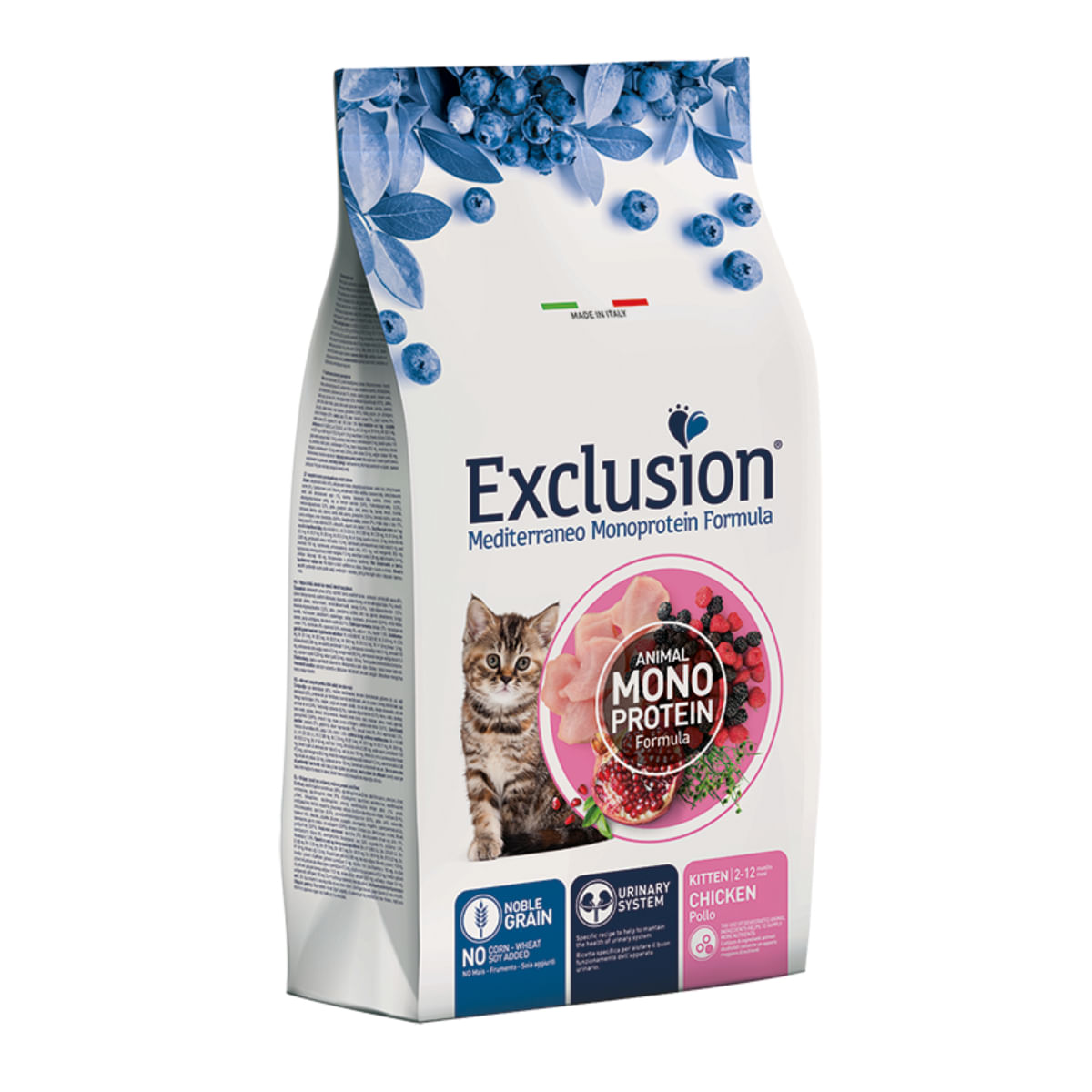 EXCLUSION Mediterraneo Monoprotein Formula Kitten, Pui, hrană uscată monoproteică pisici junior, 12kg