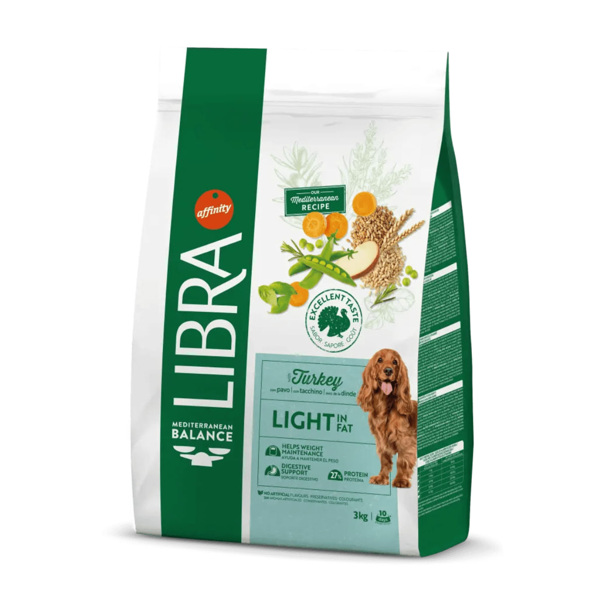 LIBRA Mediterranean Balance Light in Fat, XS-XL, Curcan, hrană uscată câini, obezitate, 12kg