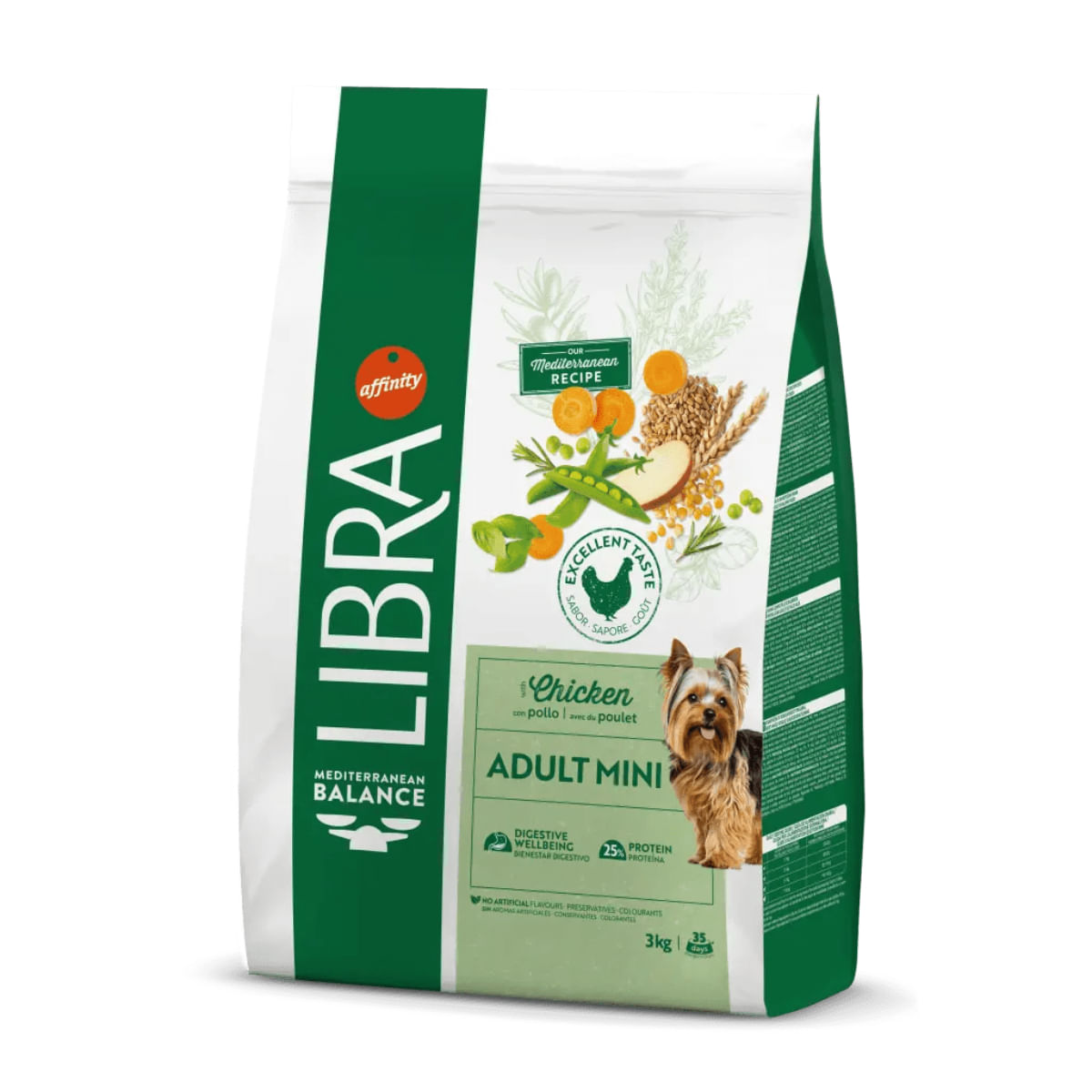 LIBRA Mediterranean Balance Mini Adult, XS-S, Pui și Fructe, hrană uscată câini, 8kg
