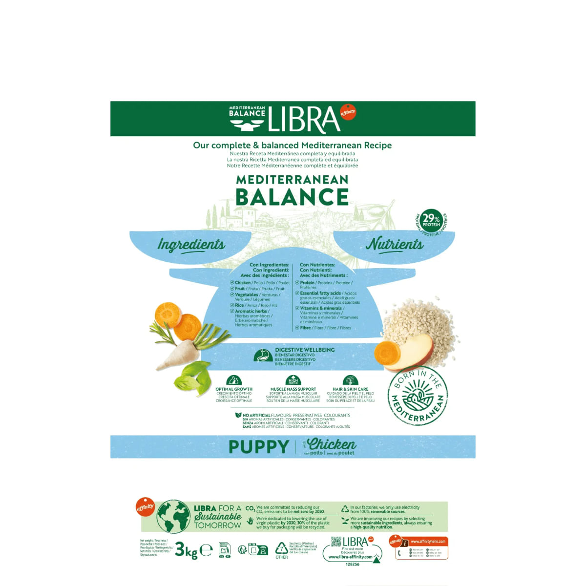LIBRA Mediterranean Balance Puppy, XS-XL, Pui, hrană uscată câini junior, 12kg - 3 | YEO