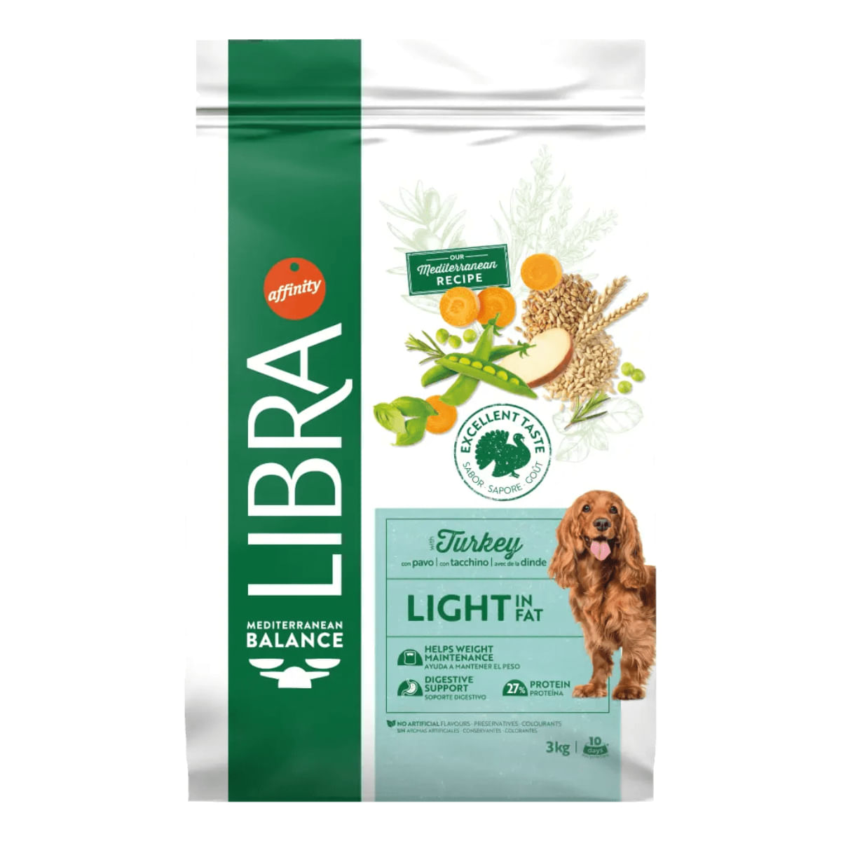 LIBRA Mediterranean Balance Light in Fat, XS-XL, Curcan, hrană uscată câini, obezitate, 12kg