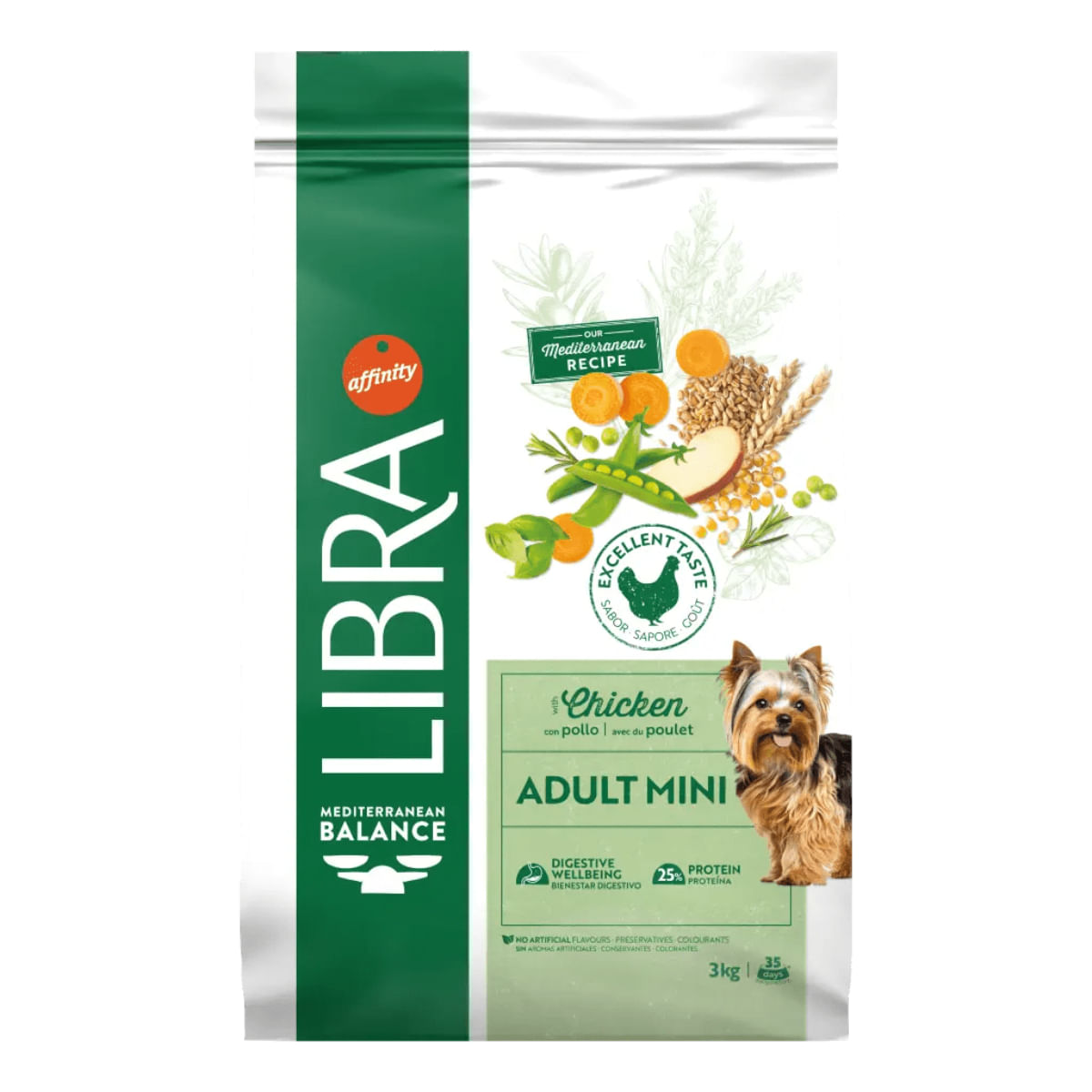 LIBRA Mediterranean Balance Mini Adult, XS-S, Pui și Fructe, hrană uscată câini, 8kg