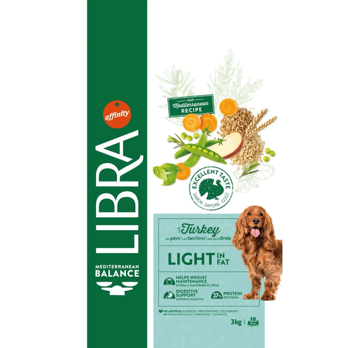 LIBRA Mediterranean Balance Light in Fat, XS-XL, Curcan, hrană uscată câini, obezitate, 12kg