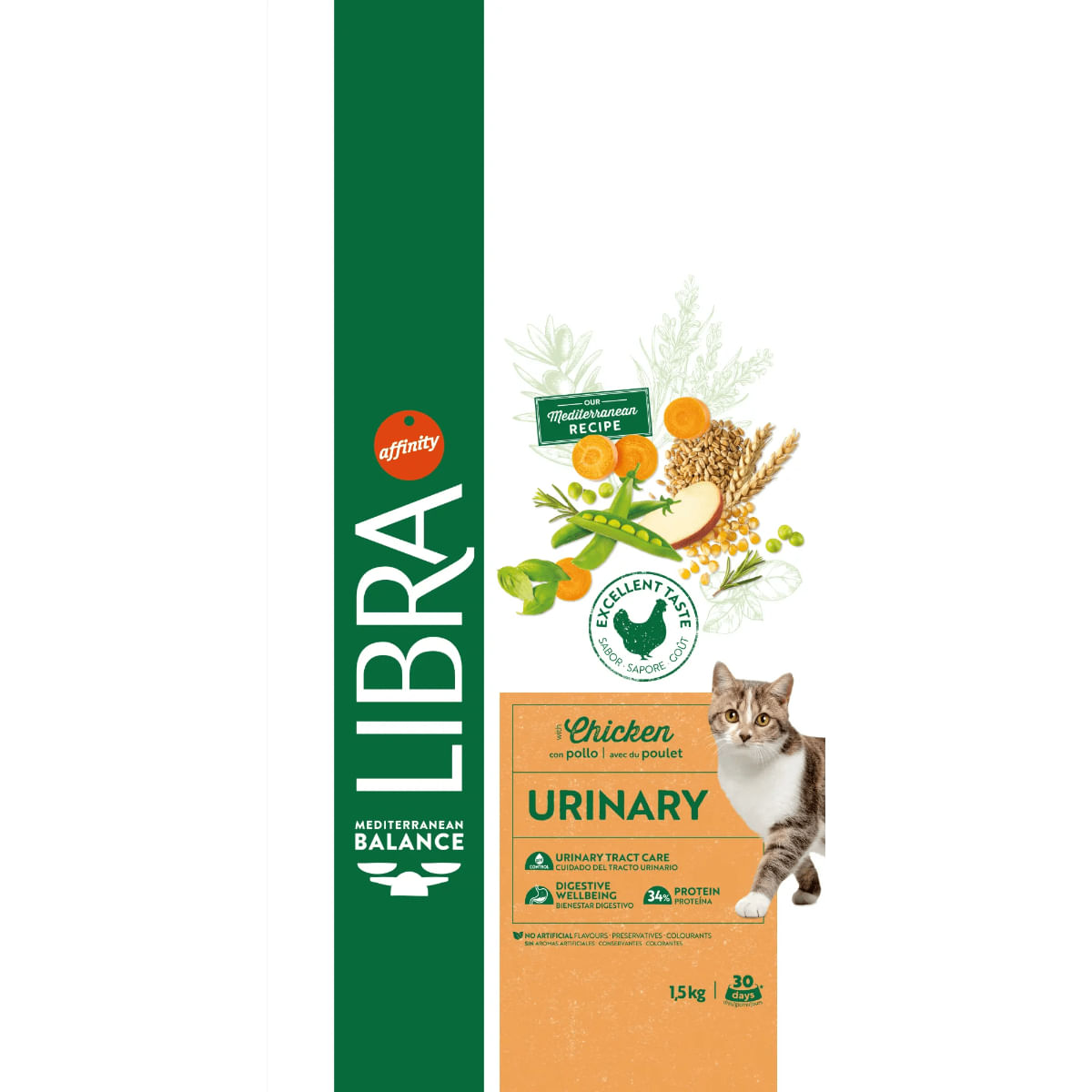LIBRA Mediterranean Balance Urinary, Pui, hrană uscată pisici, sistem urinar, 8kg