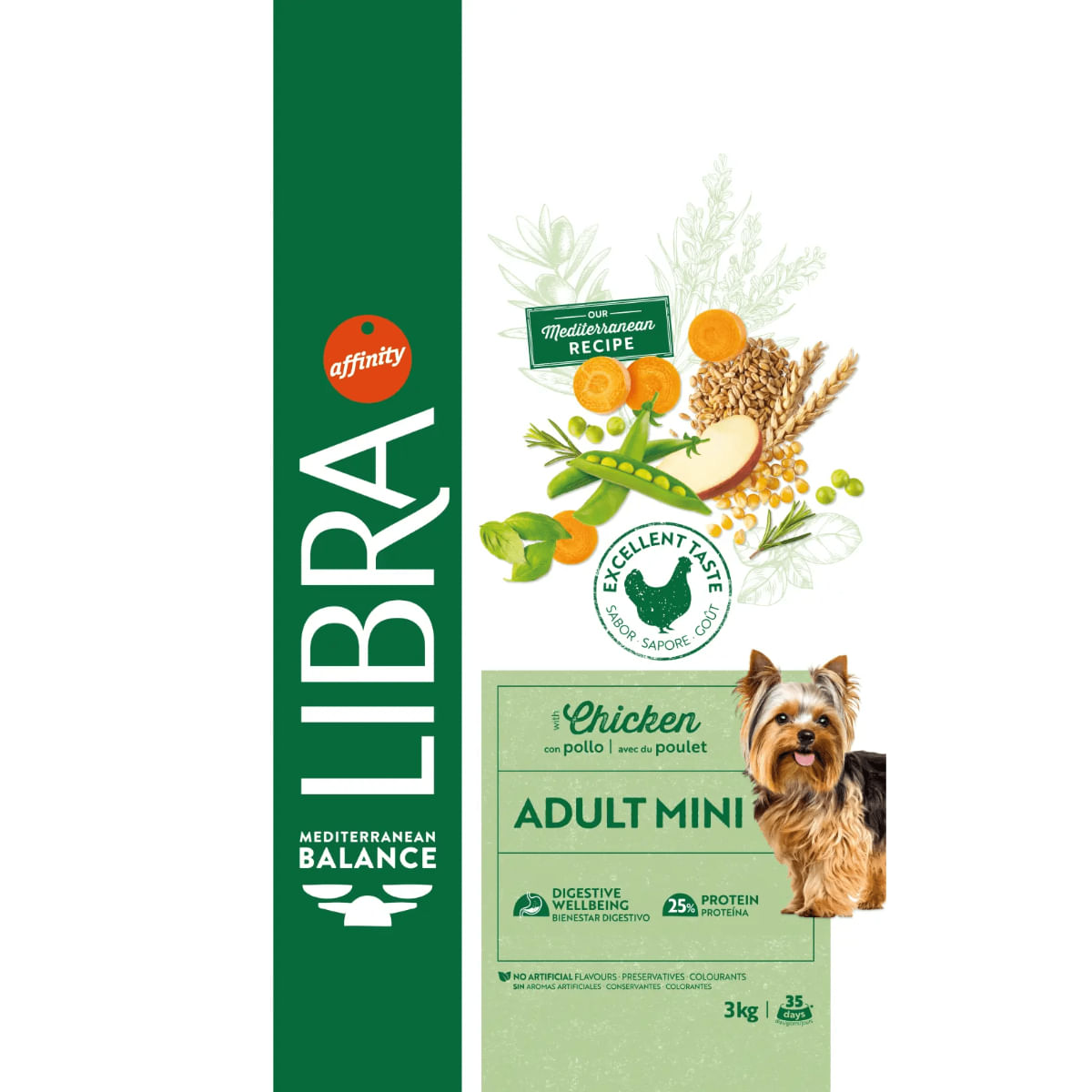 LIBRA Mediterranean Balance Mini Adult, XS-S, Pui și Fructe, hrană uscată câini, 8kg