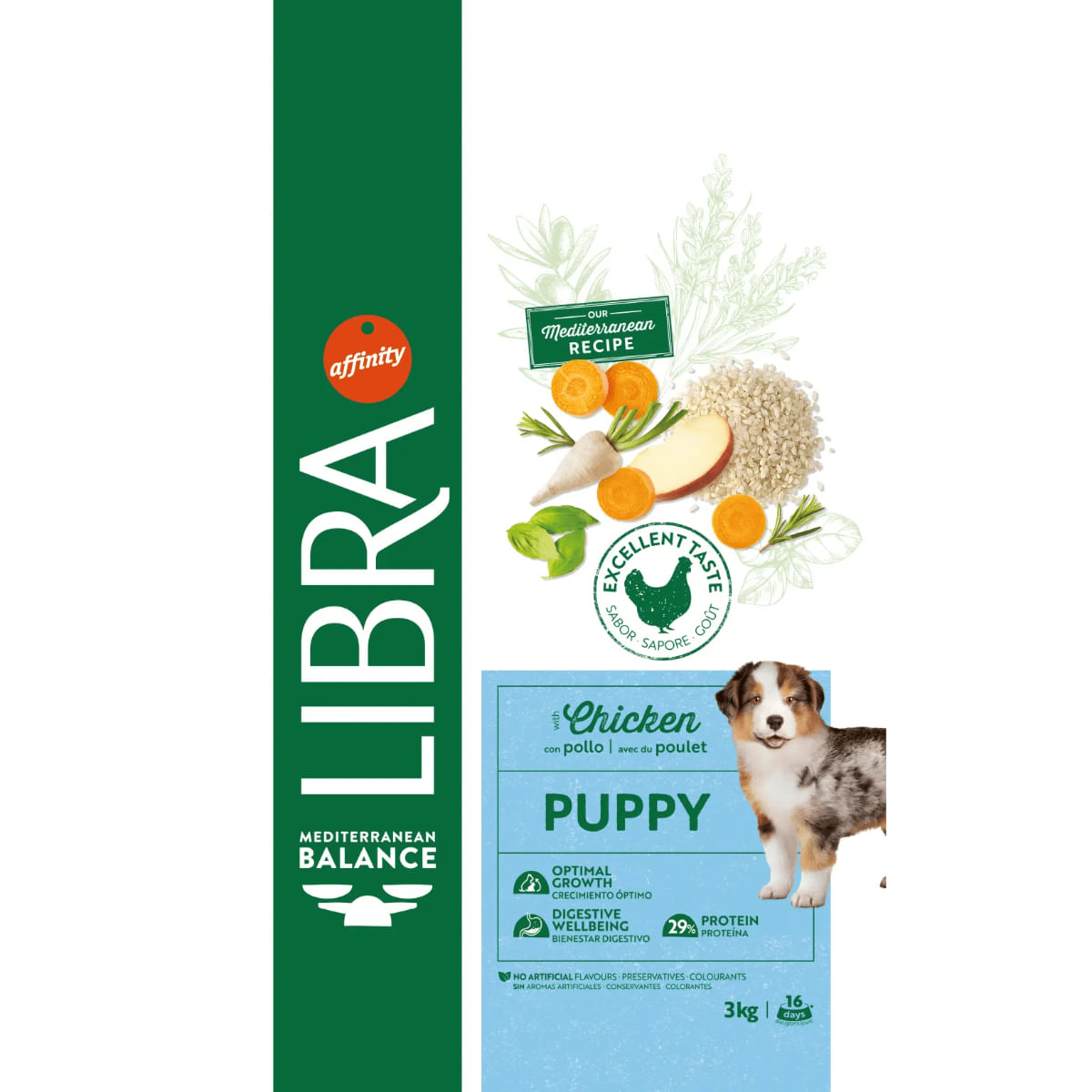 LIBRA Mediterranean Balance Puppy, XS-XL, Pui, hrană uscată câini junior, 12kg