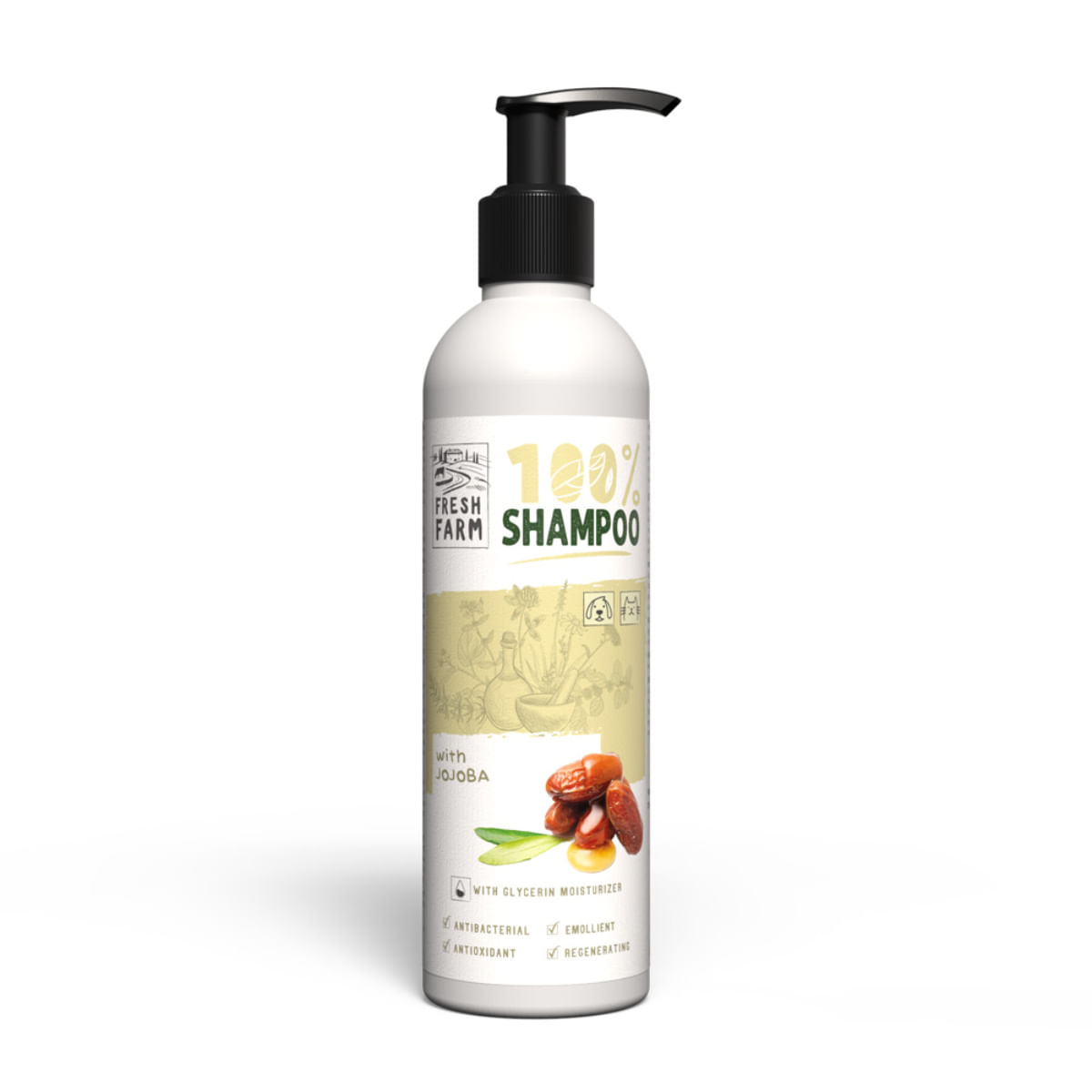 FRESH FARM Jojoba, XS-XL, șampon câini, flacon, 250ml