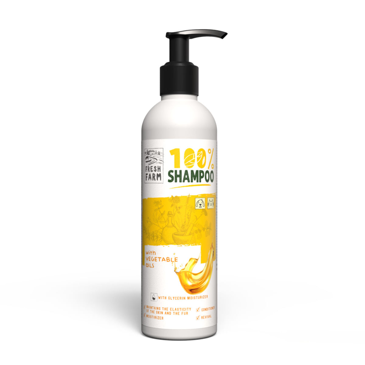 FRESH FARM Vegetable Oils, XS-XL, șampon câini, flacon, 250ml