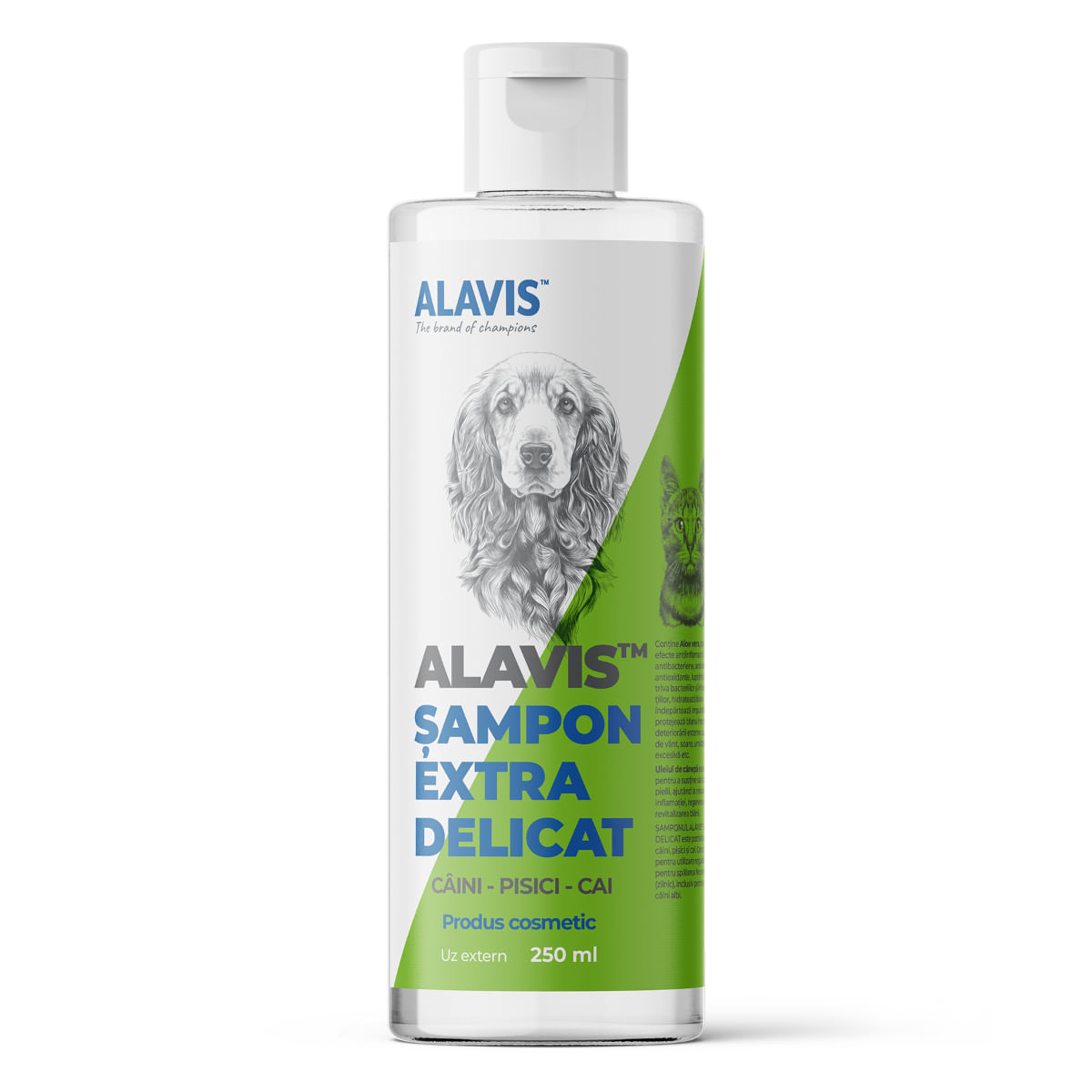 ALAVIS Extra Delicat, XS-XL, șampon câini și pisici, piele sensibilă, flacon, 250ml - 1 | YEO