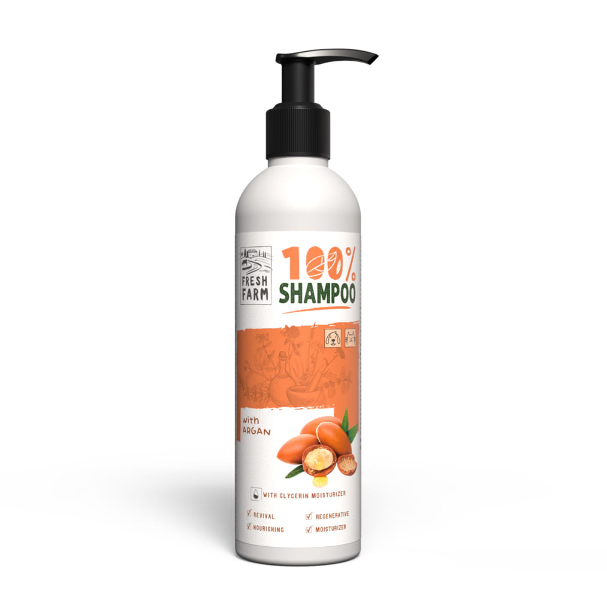 FRESH FARM Argan, XS-XL, șampon câini, flacon, 250ml