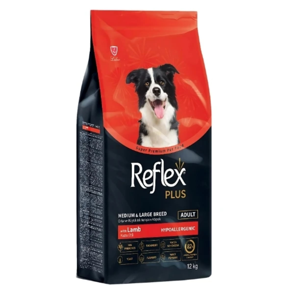 REFLEX Plus Medium & Large, M-L, Miel și Orez, hrană uscată câini, 12kg