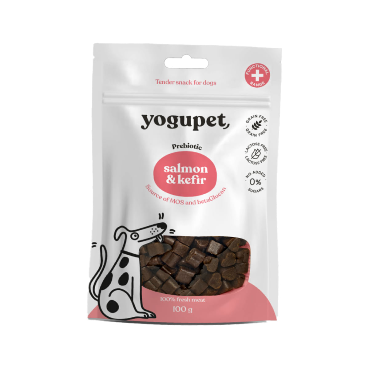 YOGUPET Snack Dog Somon & Kefir, XS-XL, Somon, recompense fără cereale câini, 100g - 1 | YEO
