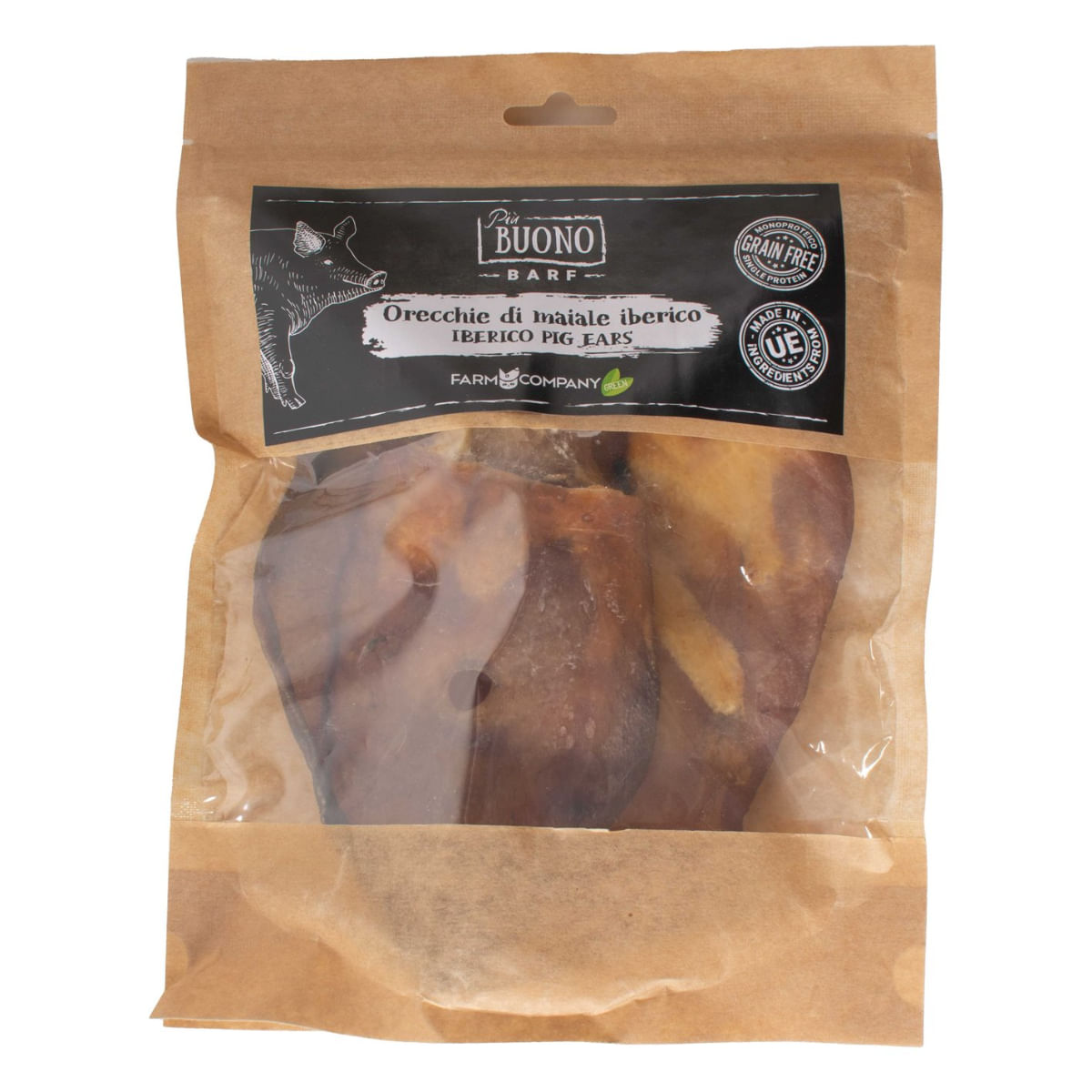 PIU BUONO Urechi de Porc Iberico, XS-XL, punguță recompense câini, 50g - 1 | YEO
