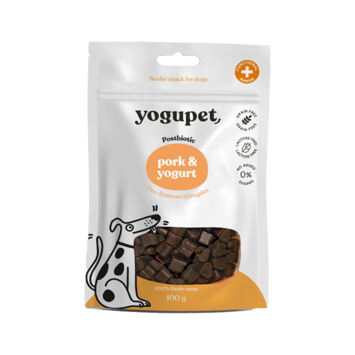 YOGUPET Snack Dog Porc & Iaurt, XS-XL, Porc, recompense fără cereale câini, 100g - 1 | YEO
