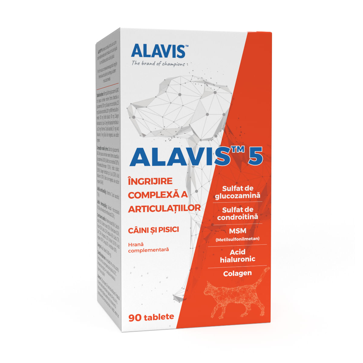 ALAVIS 5, supliment sistem articular câini, comprimate ALAVIS 5, XS-XL, supliment sistem articular câini și pisici, flacon, 90 comprimate - 1 | YEO