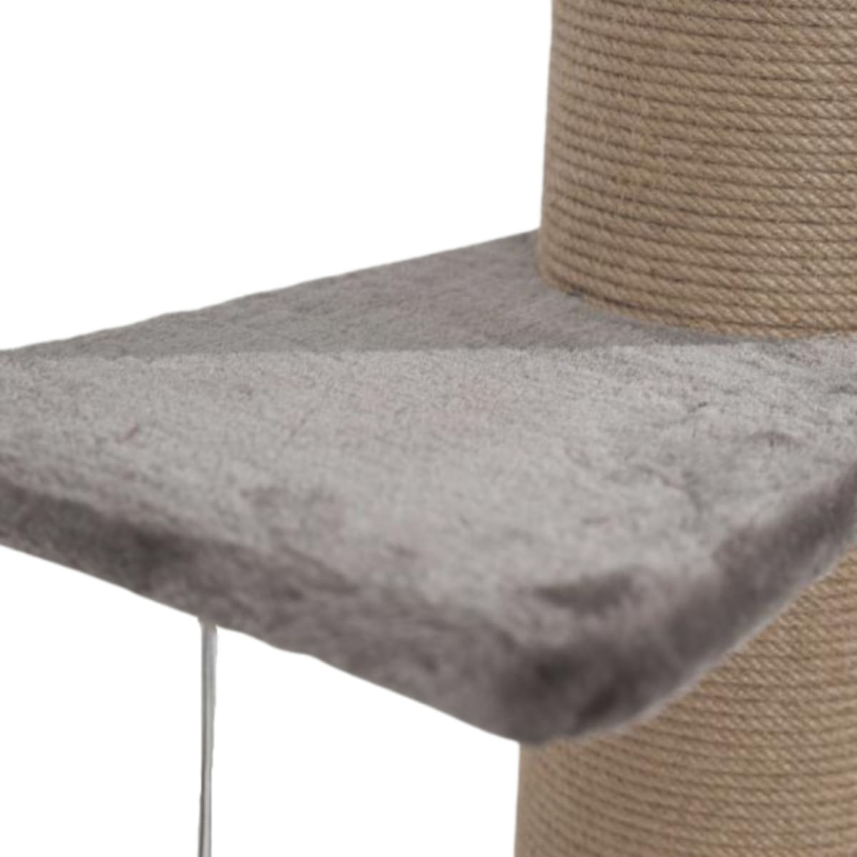 SHAW, stâlp de zgâriat cilindric pisici, 1 etaj, MDF și sisal, elemente de zgâriat, elemente atârnate, gri, 50x50x106cm - 2 | YEO