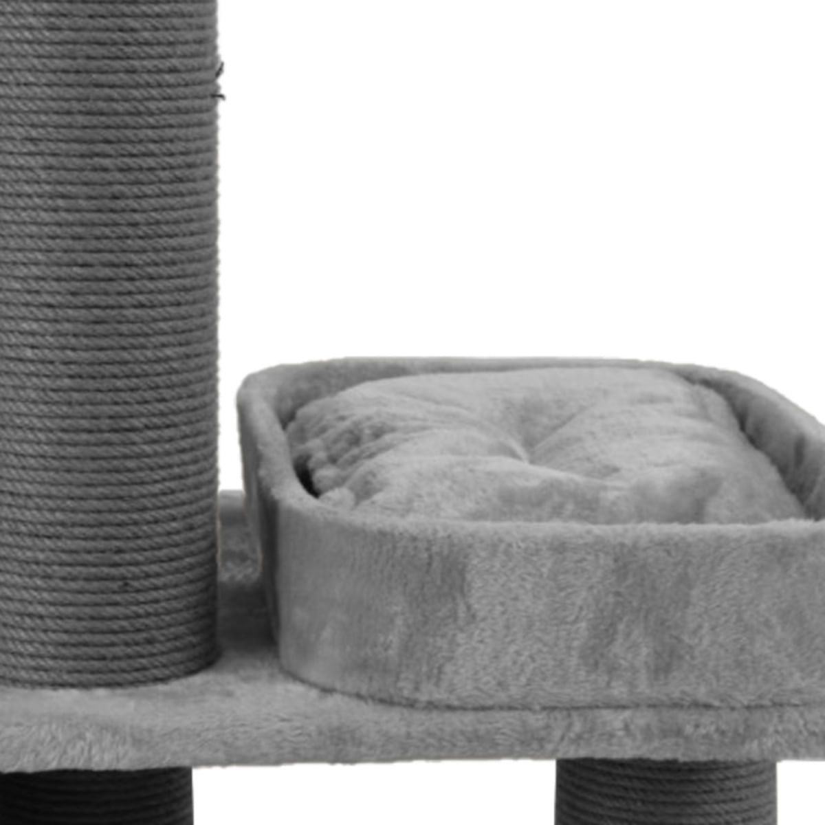 SHAW Istanbul, ansamblu de joacă pisici, 5 etaje, 1 căsuța, MDF și pluș, elemente de zgâriat, elemente hamac, gri, 52x100x172cm