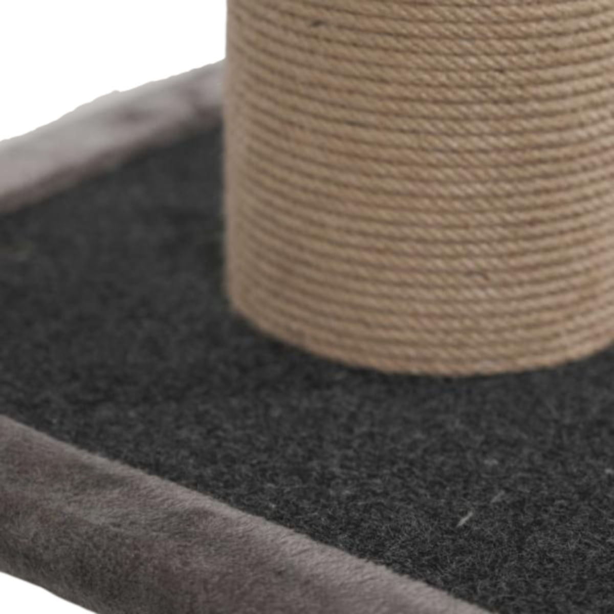 SHAW, stâlp de zgâriat cilindric pisici, 1 etaj, MDF și sisal, elemente de zgâriat, elemente atârnate, gri, 50x50x106cm