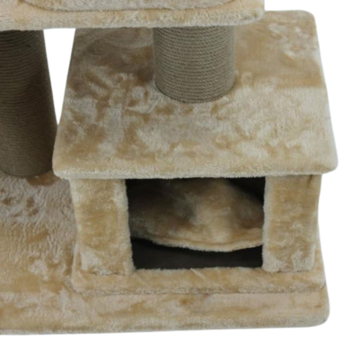 SHAW Istanbul, ansamblu de joacă pisici, 5 etaje, 1 căsuța, MDF și pluș, elemente de zgâriat, elemente hamac, bej, 52x100x172cm