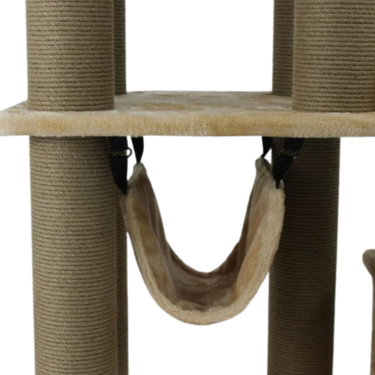 SHAW Istanbul, ansamblu de joacă pisici, 5 etaje, 1 căsuța, MDF și pluș, elemente de zgâriat, elemente hamac, bej, 52x100x172cm