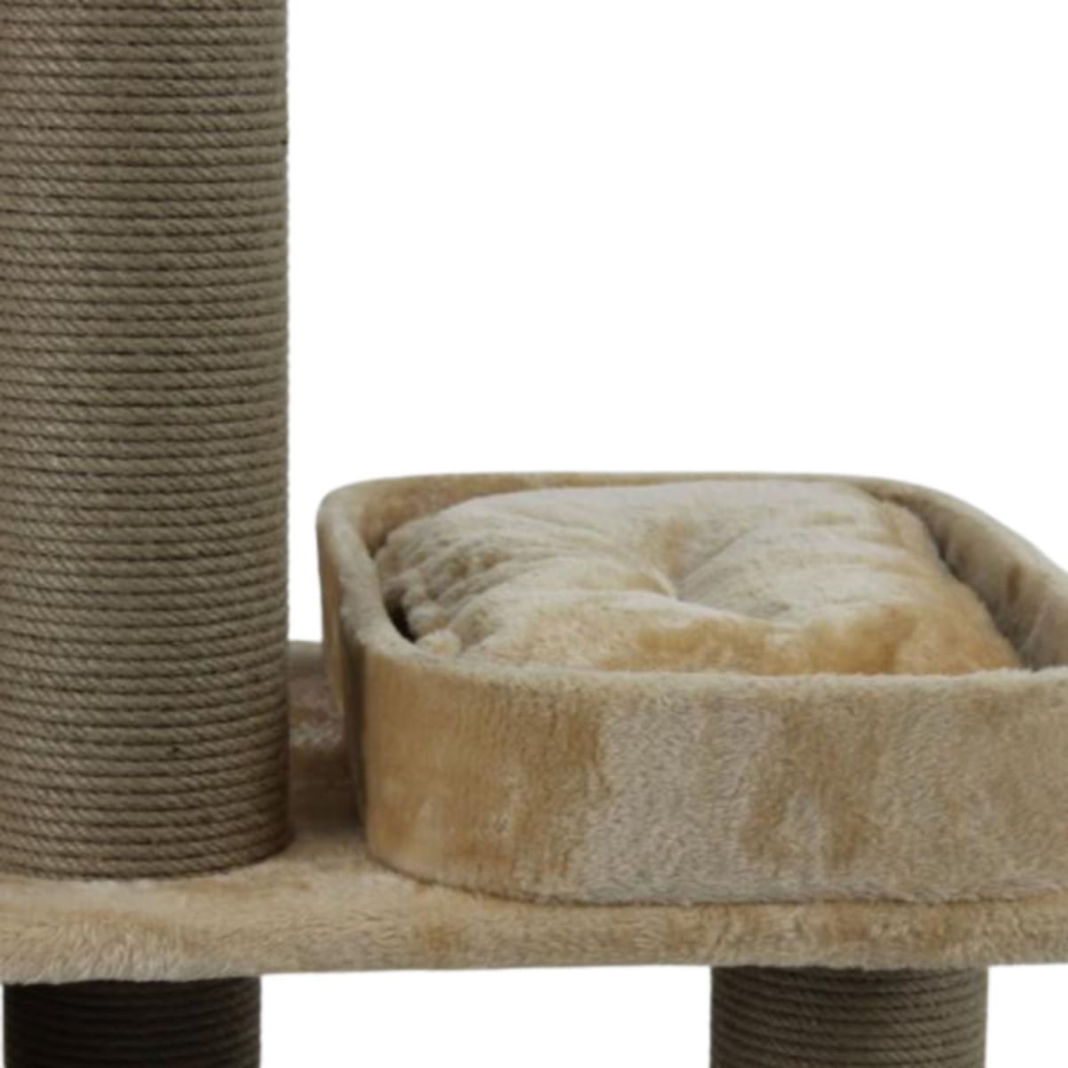 SHAW Istanbul, ansamblu de joacă pisici, 5 etaje, 1 căsuța, MDF și pluș, elemente de zgâriat, elemente hamac, bej, 52x100x172cm