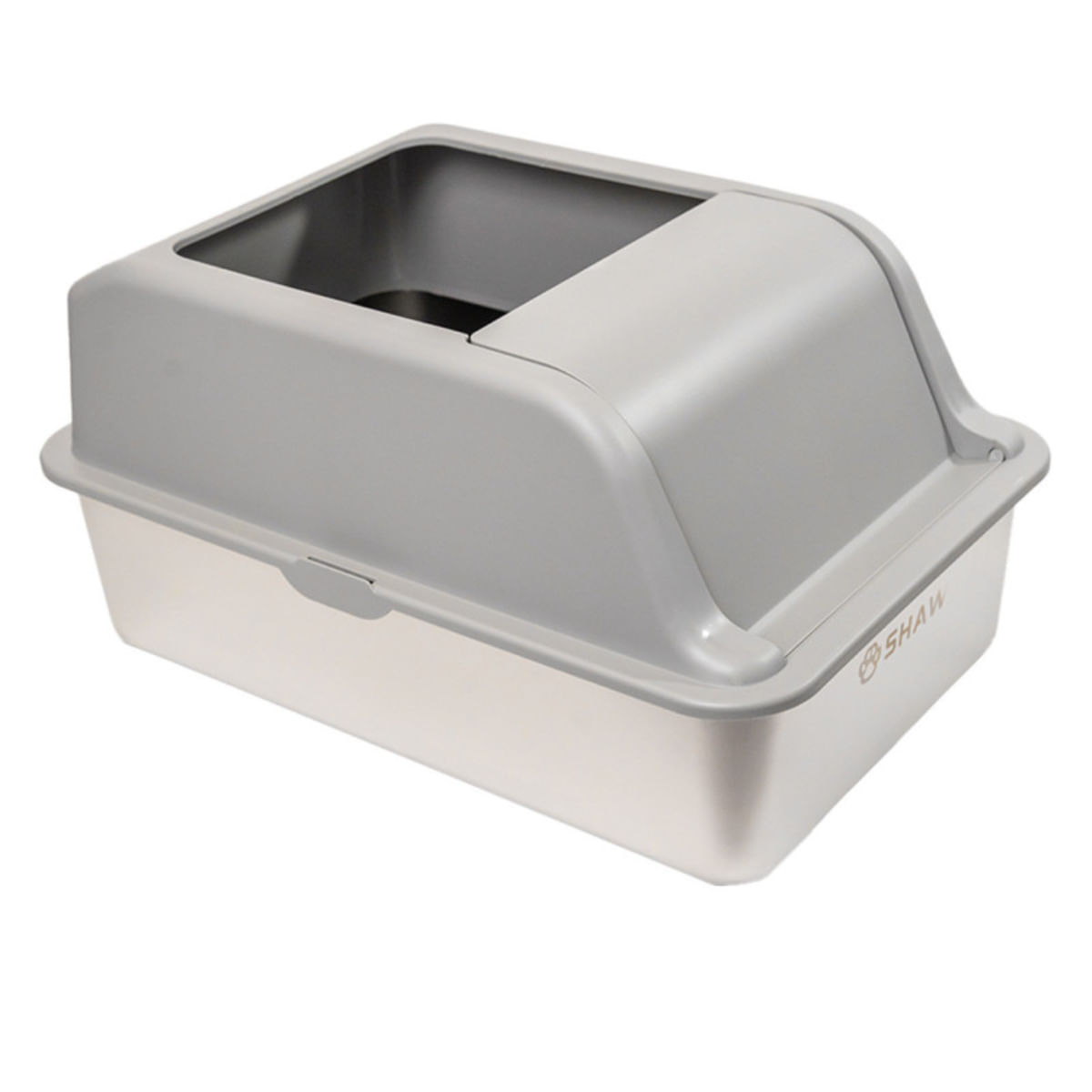 SHAW XL prag multifunctional & lopatica incluse, litieră pisici, cu ramă, gri, 60.8 x 29.3 cm